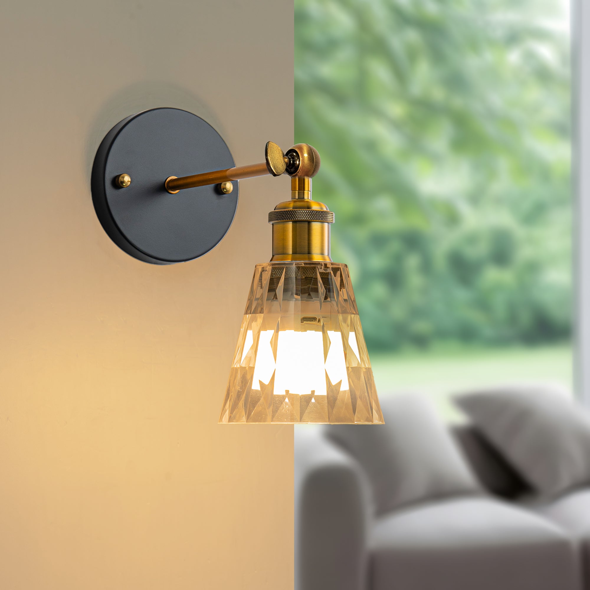 Clear Acrylic Rechargeable Wall Lights Set of Two