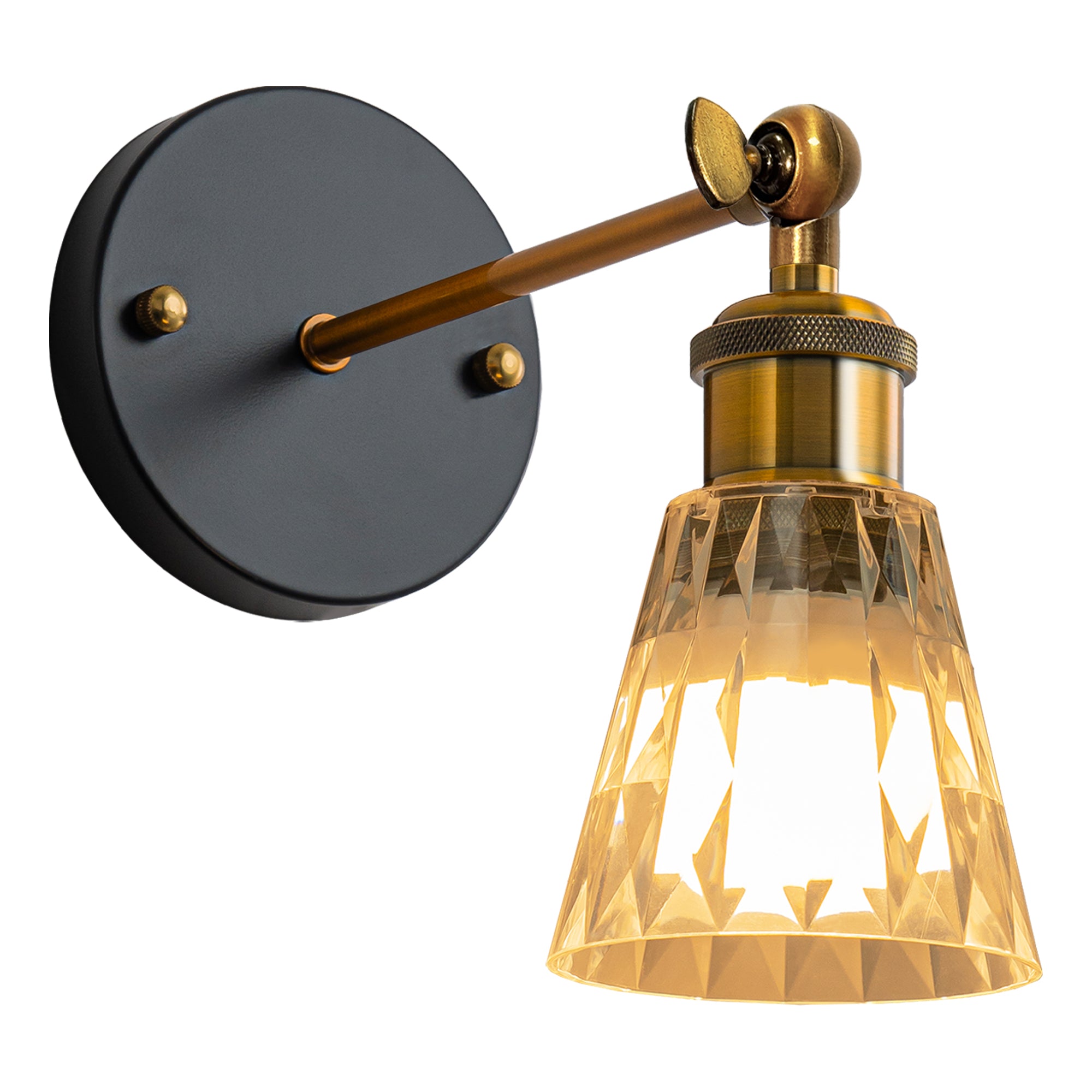 Clear Acrylic Rechargeable Wall Lights Set of Two