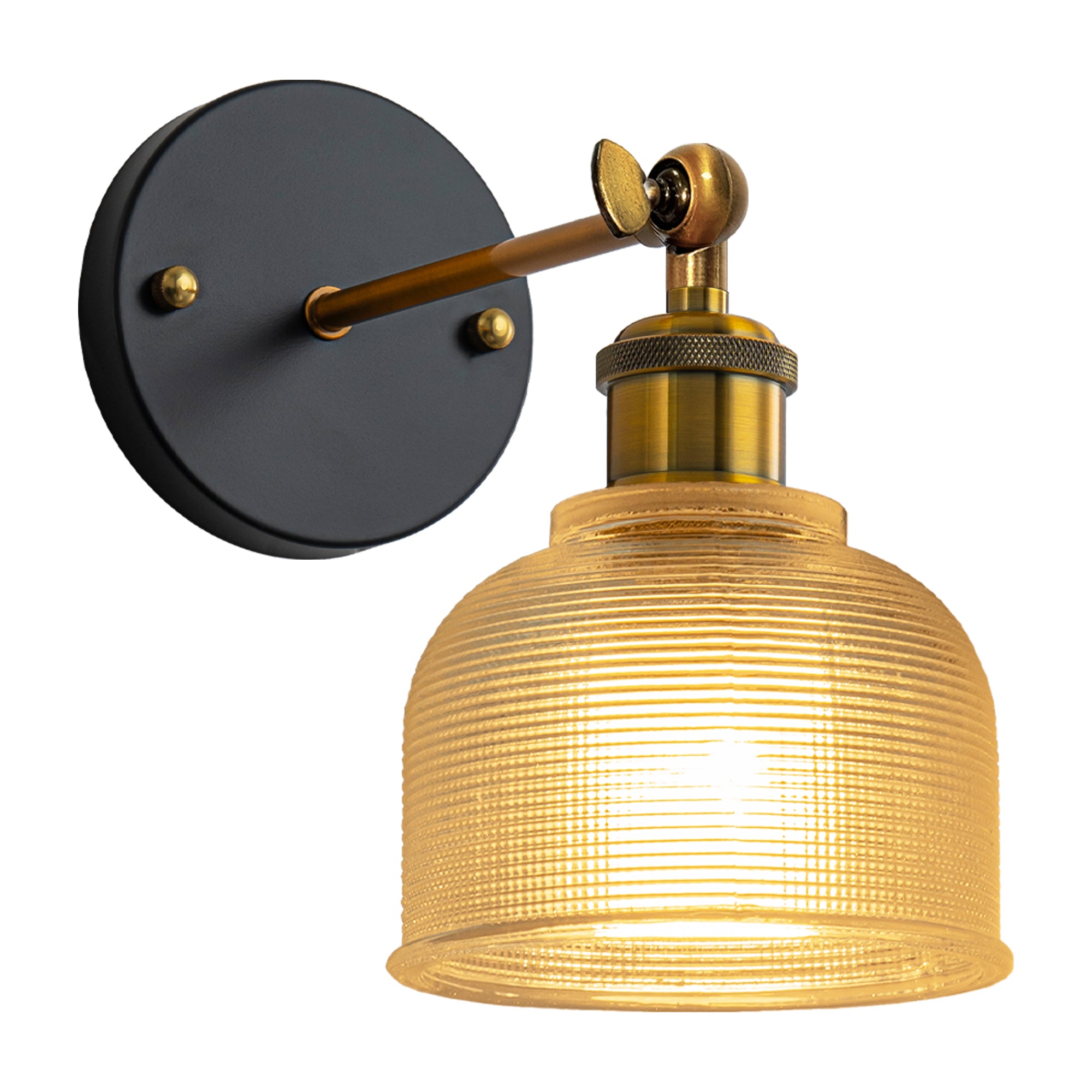 Clear Glass Rechargeable Wall Lights Set of Two