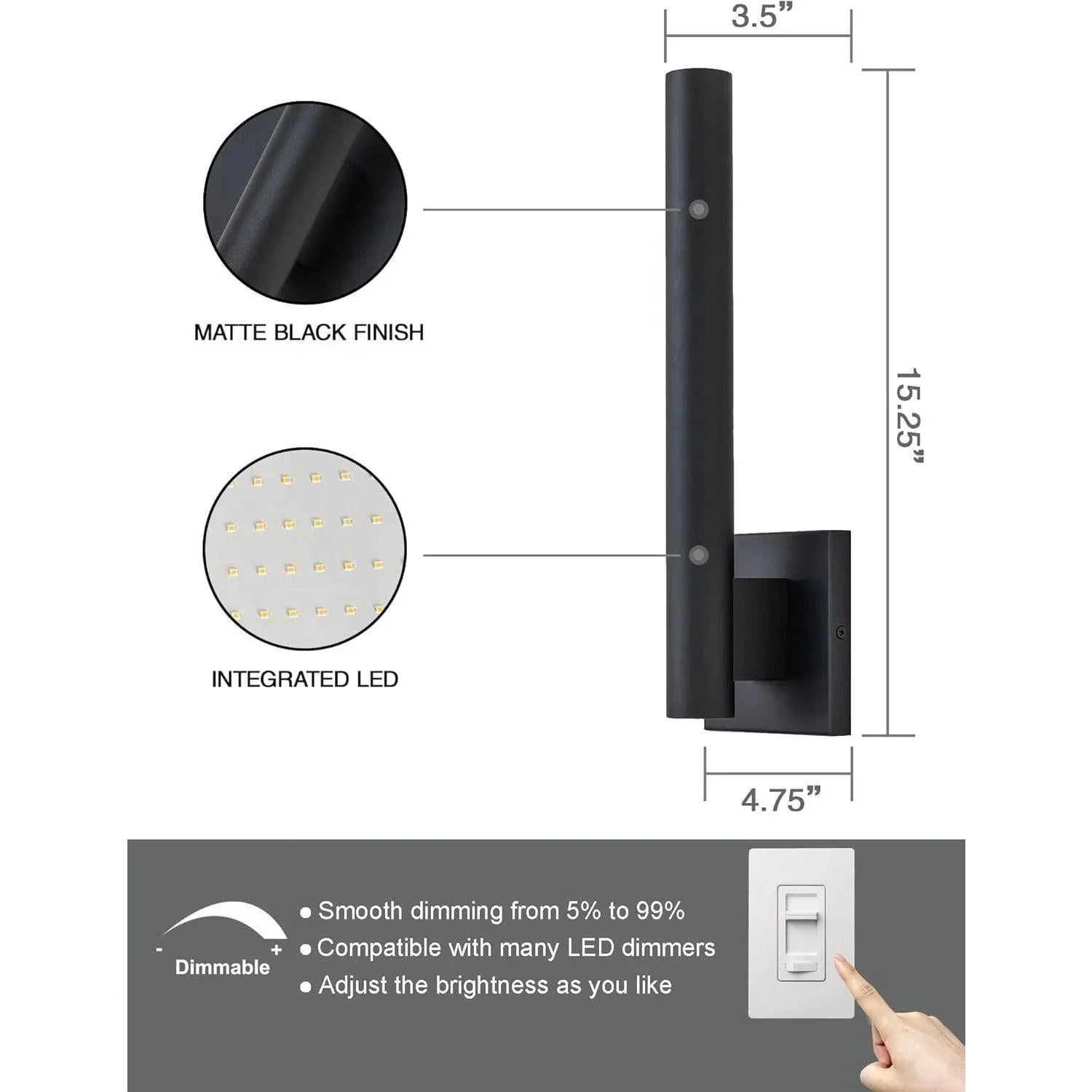 LED Black Outdoor Wall Lights Dimmable - FTL Outdoor Wall Lighting LED Light Bulbs