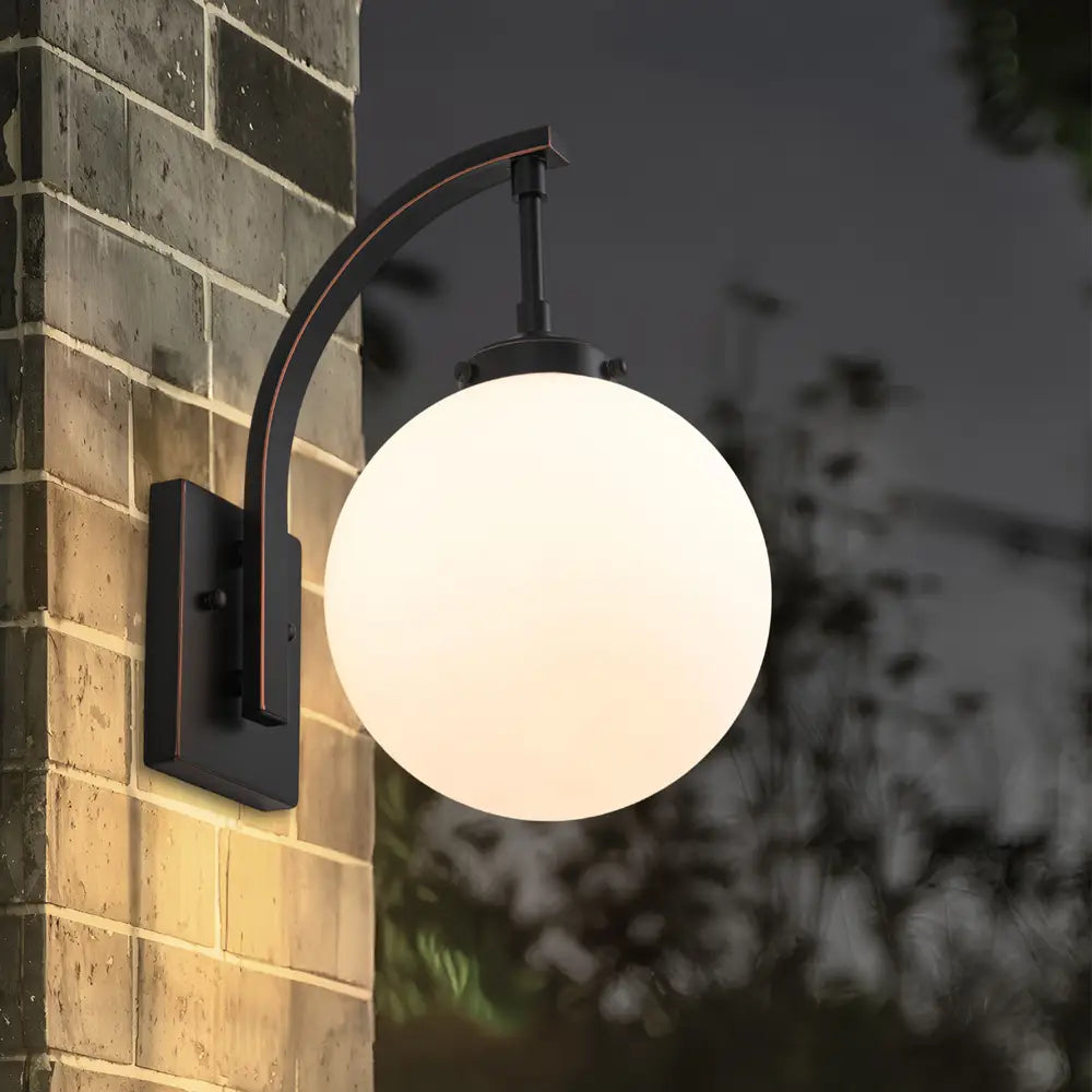 14" Modern Outdoor Wall Lights with Glass Globe