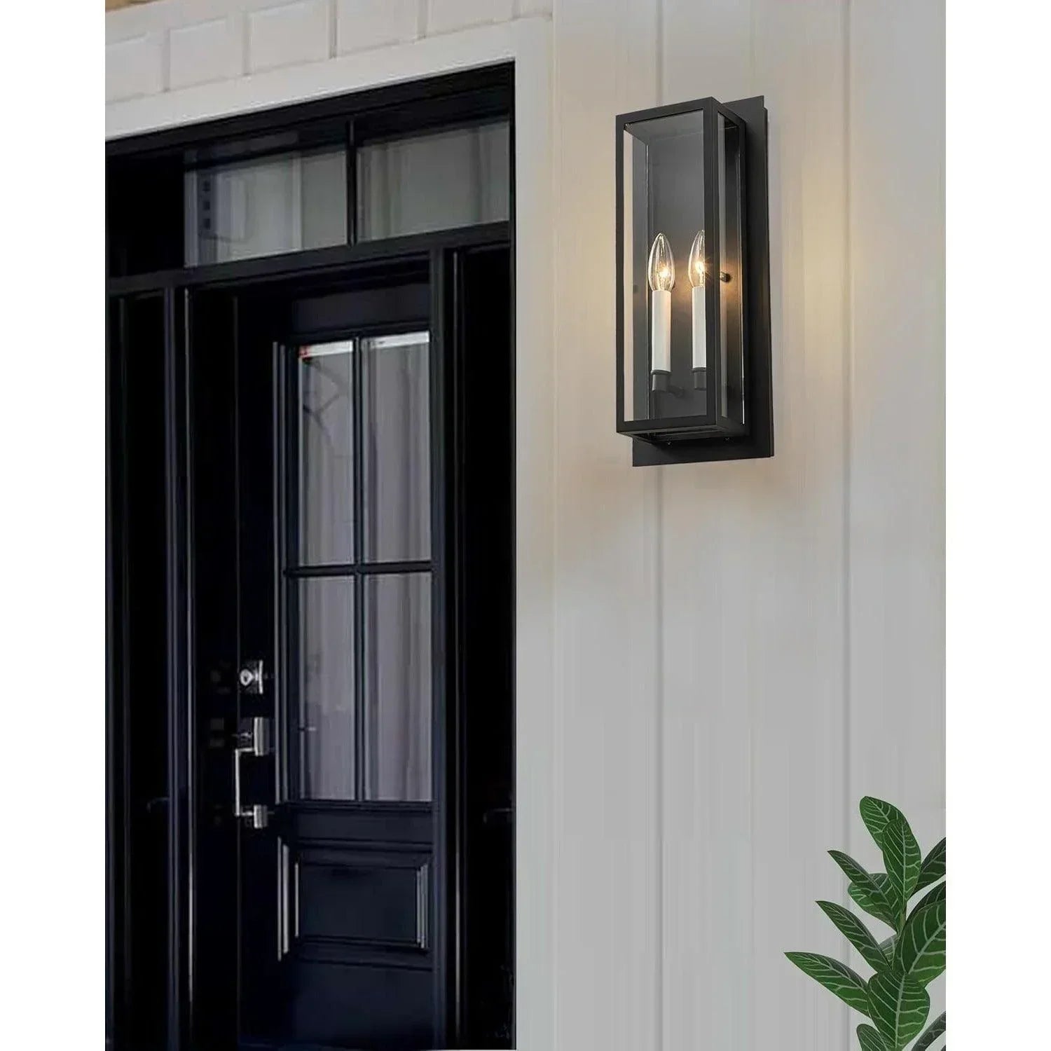 17.5" Black Outdoor Wall Light