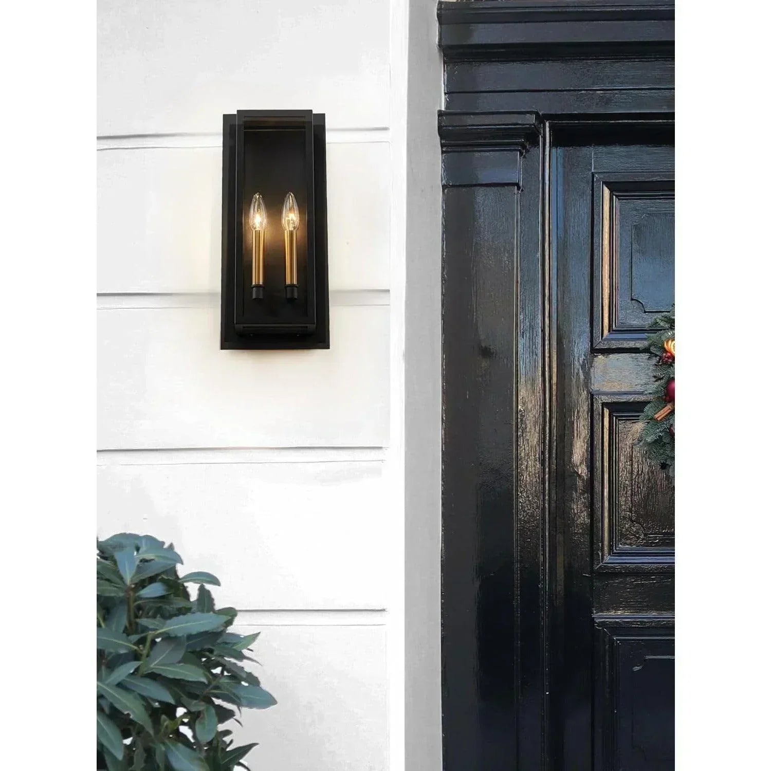 17.5" Black Outdoor Wall Light