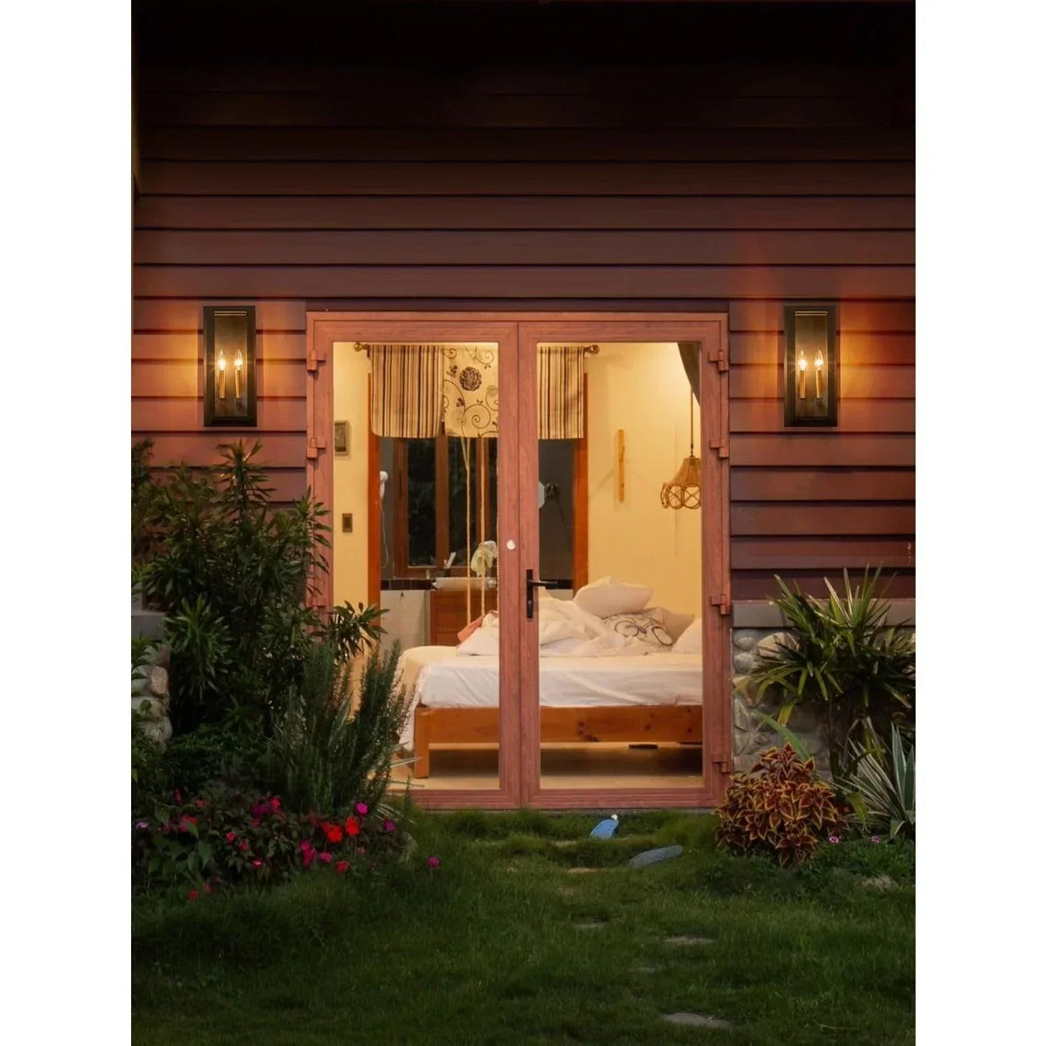 17.5" Black Outdoor Wall Light