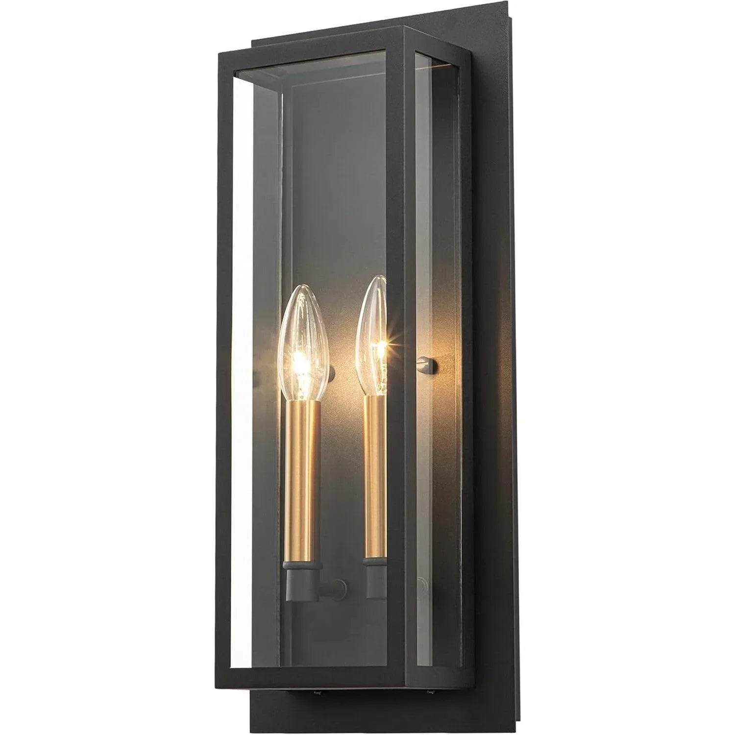 17.5" Black Outdoor Wall Light