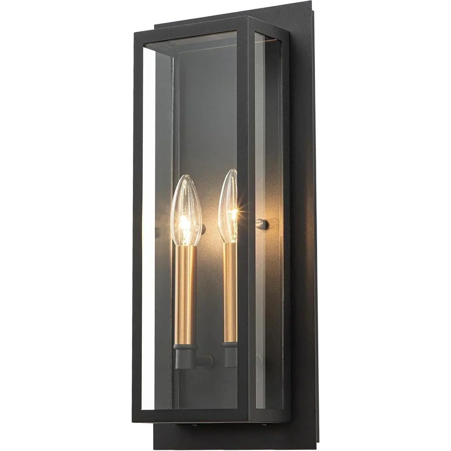 17.5" Black Outdoor Wall Light