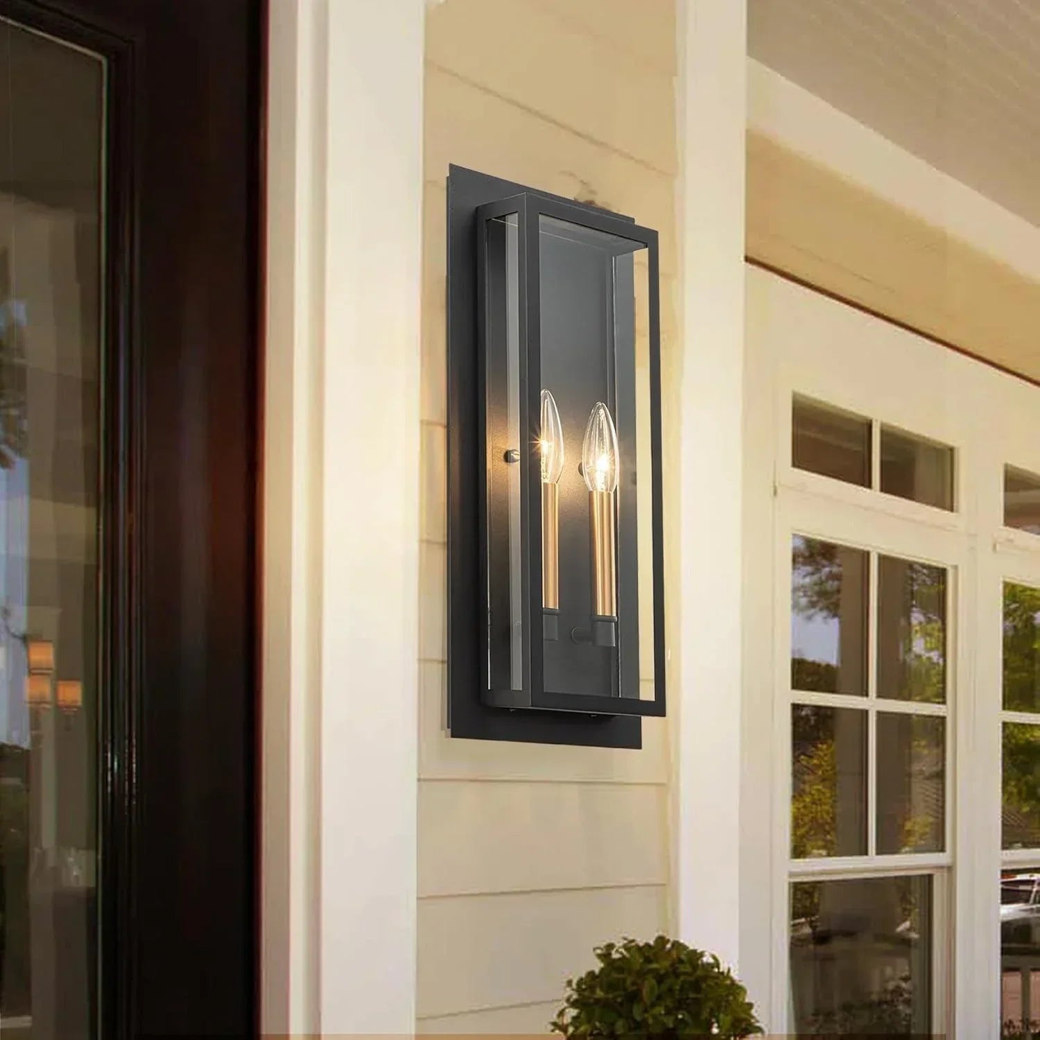 17.5" Black Outdoor Wall Light