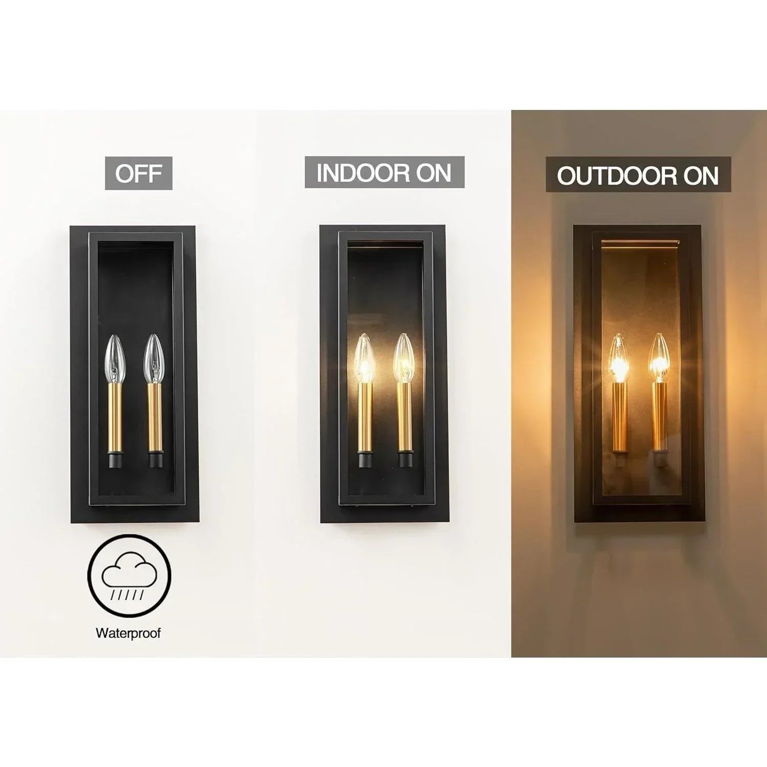 17.5" Black Outdoor Wall Light