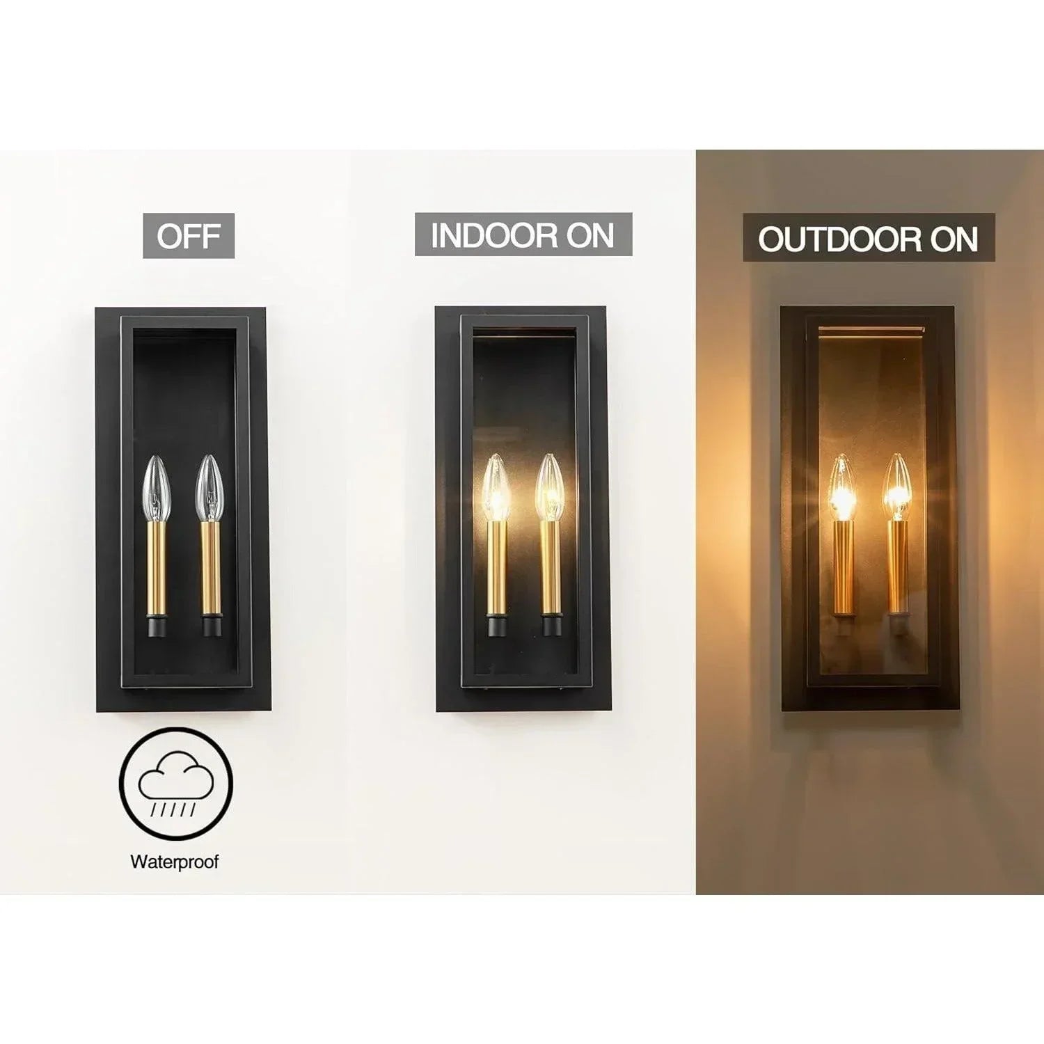 17.5" Black Outdoor Wall Light