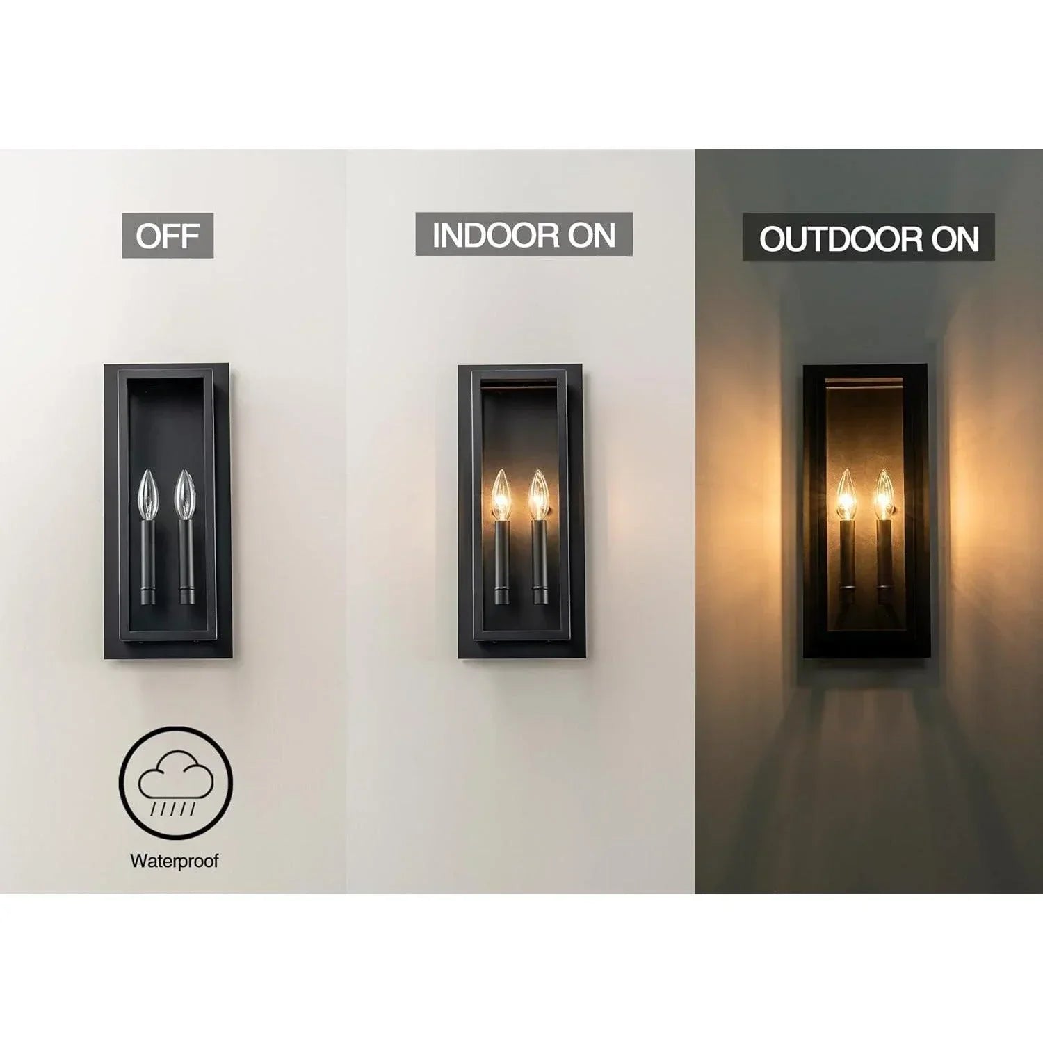 17.5" Black Outdoor Wall Light