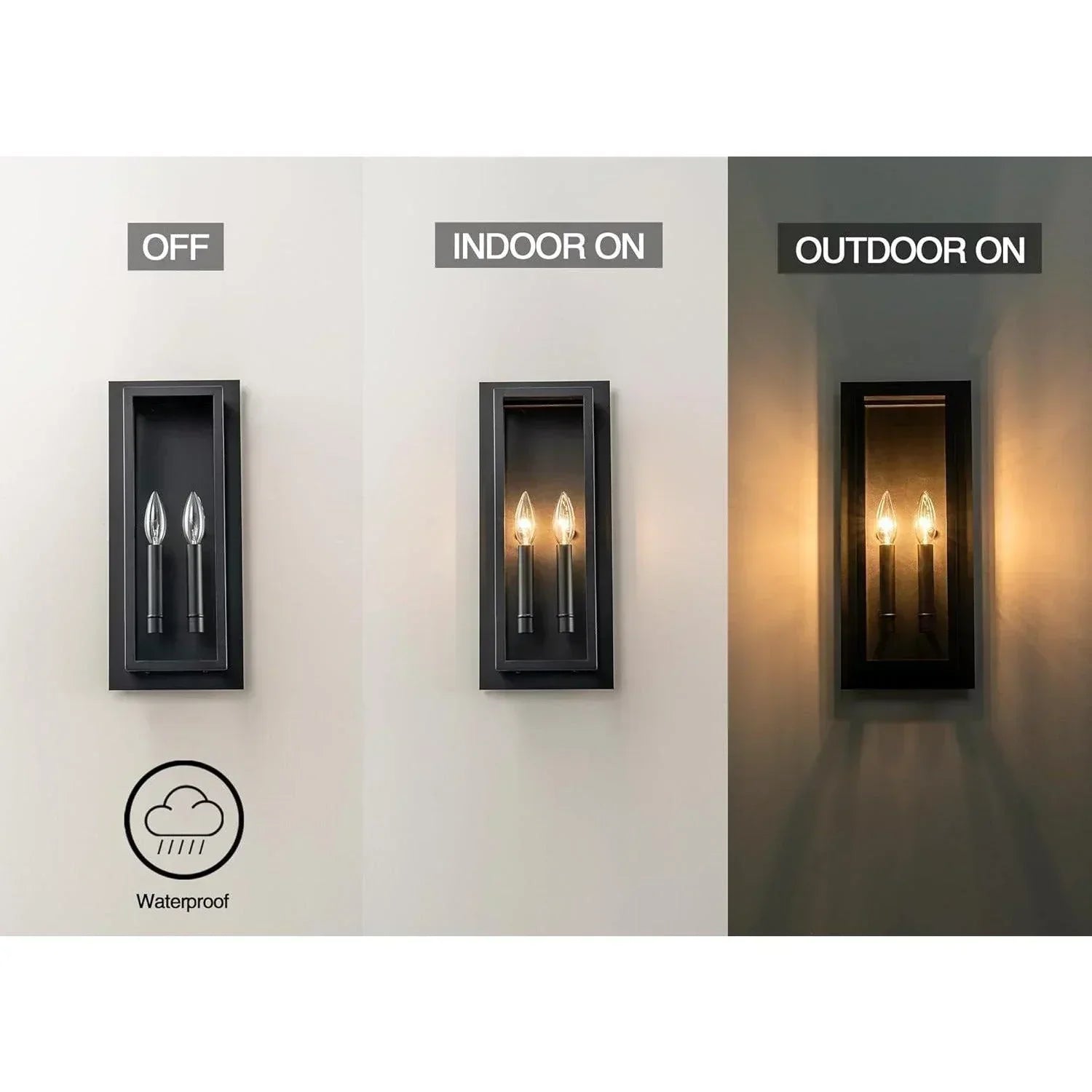 17.5" Black Outdoor Wall Light