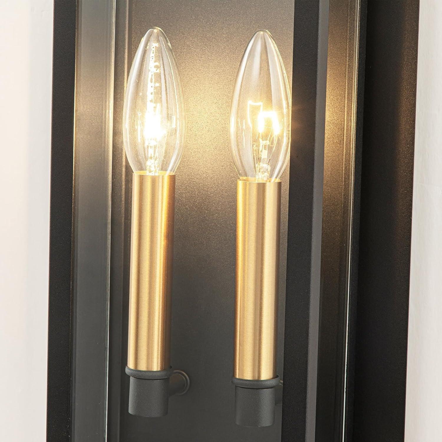 17.5" Black Outdoor Wall Light