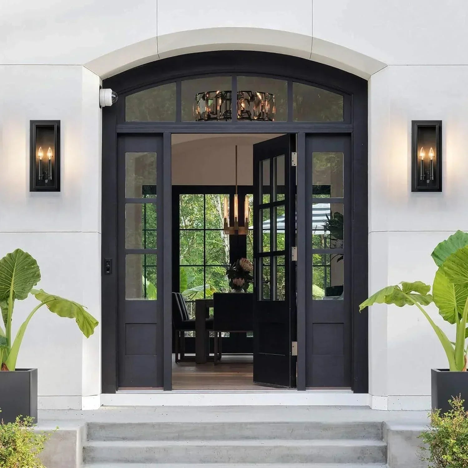 17.5" Black Outdoor Wall Light