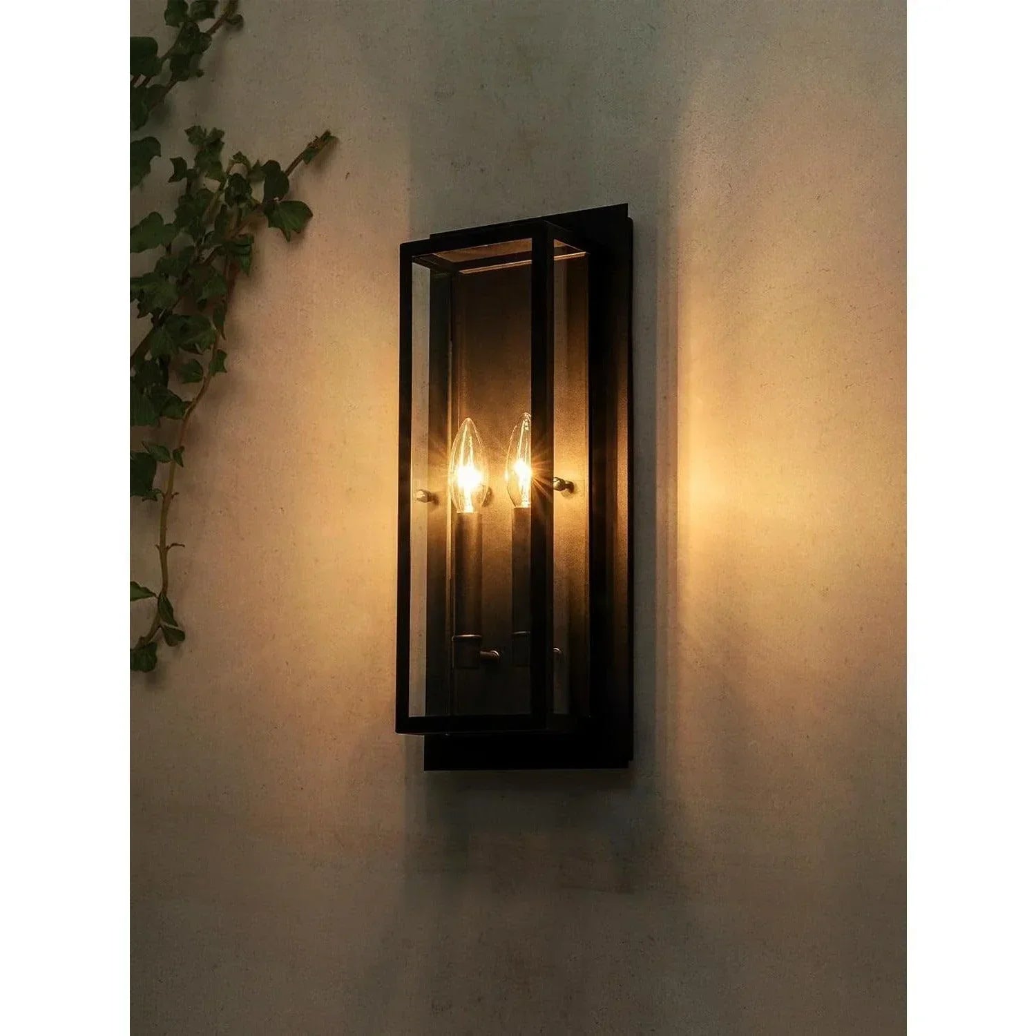 17.5" Black Outdoor Wall Light