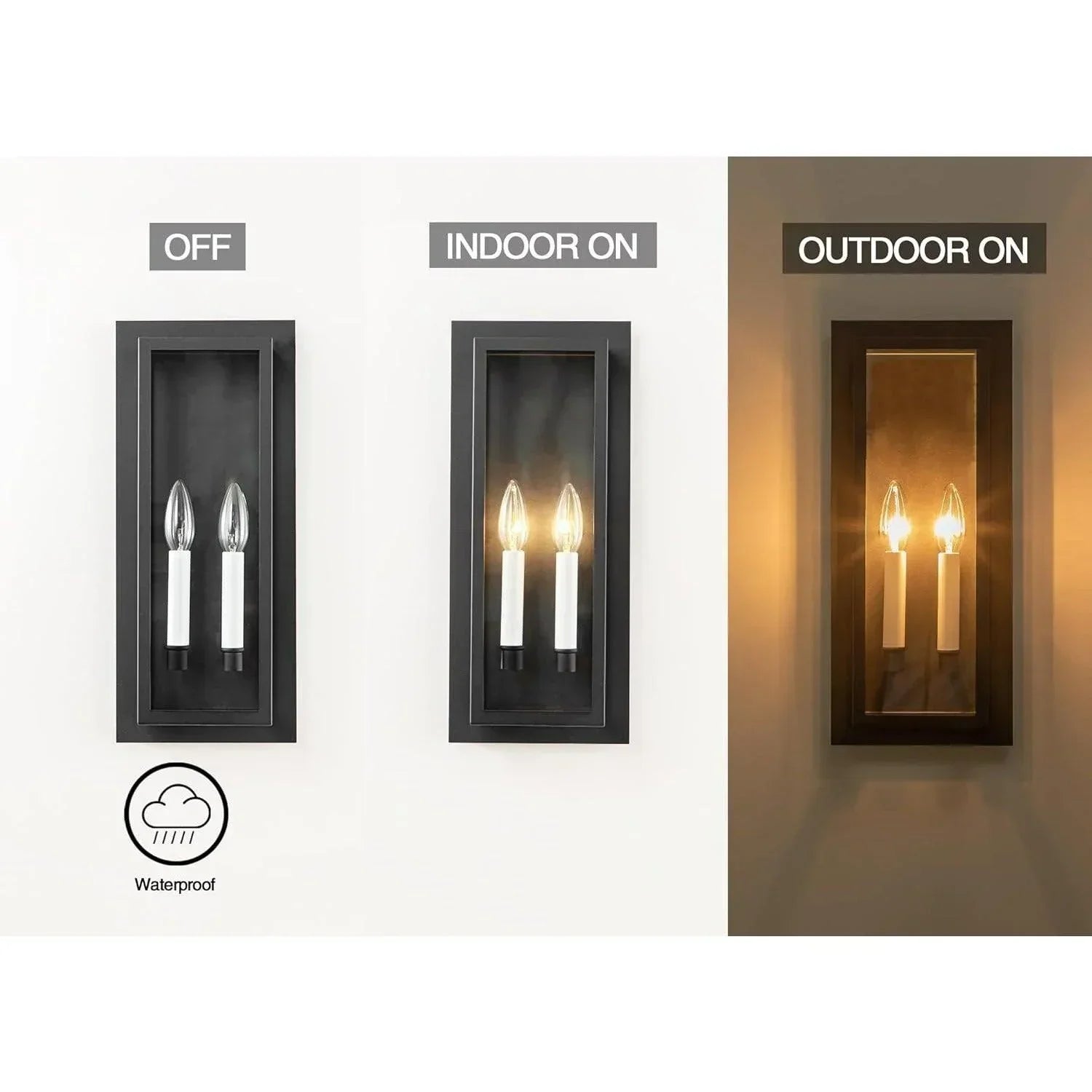 17.5" Black Outdoor Wall Light