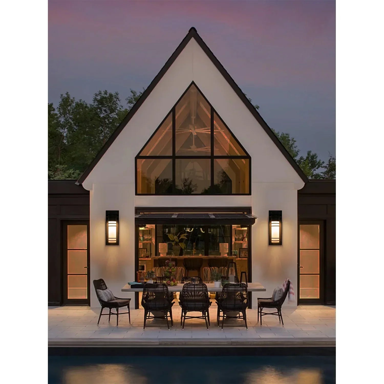 LED Black Outdoor Wall Lights with Frosted Glass - FTL Outdoor Wall Lighting LED Light Bulbs