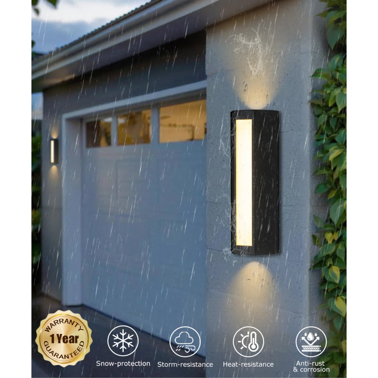 11.8” Dimmable LED Outdoor Wall Lights Set of 2