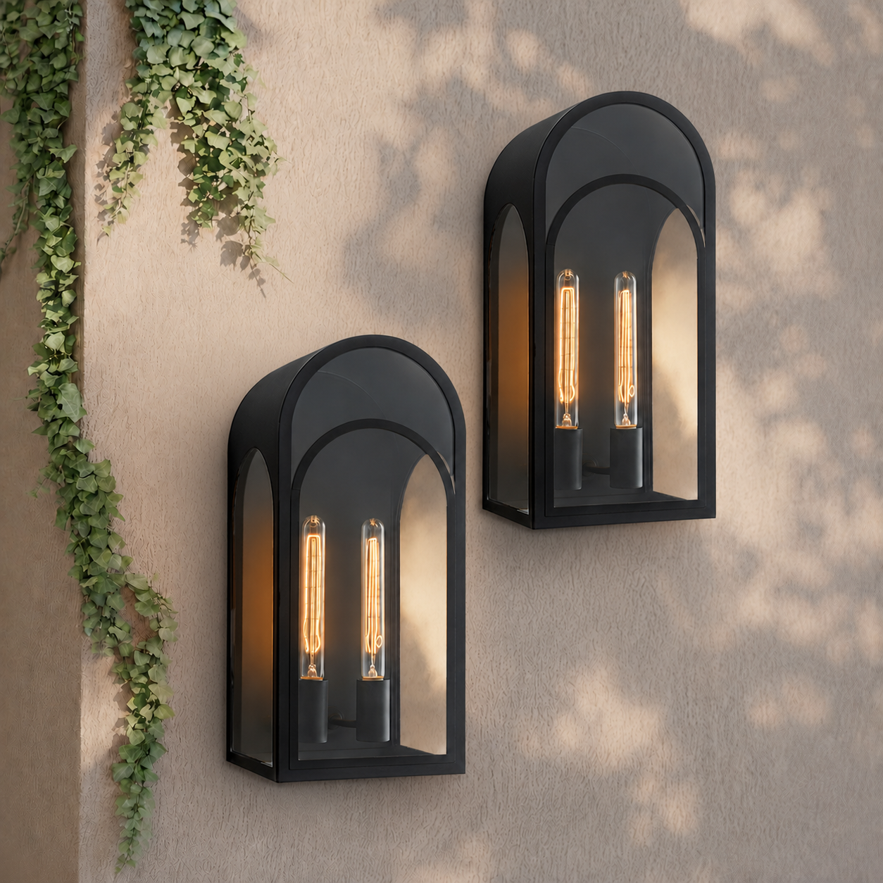 20" Large Modern Outdoor Wall Lights with Clear Glass