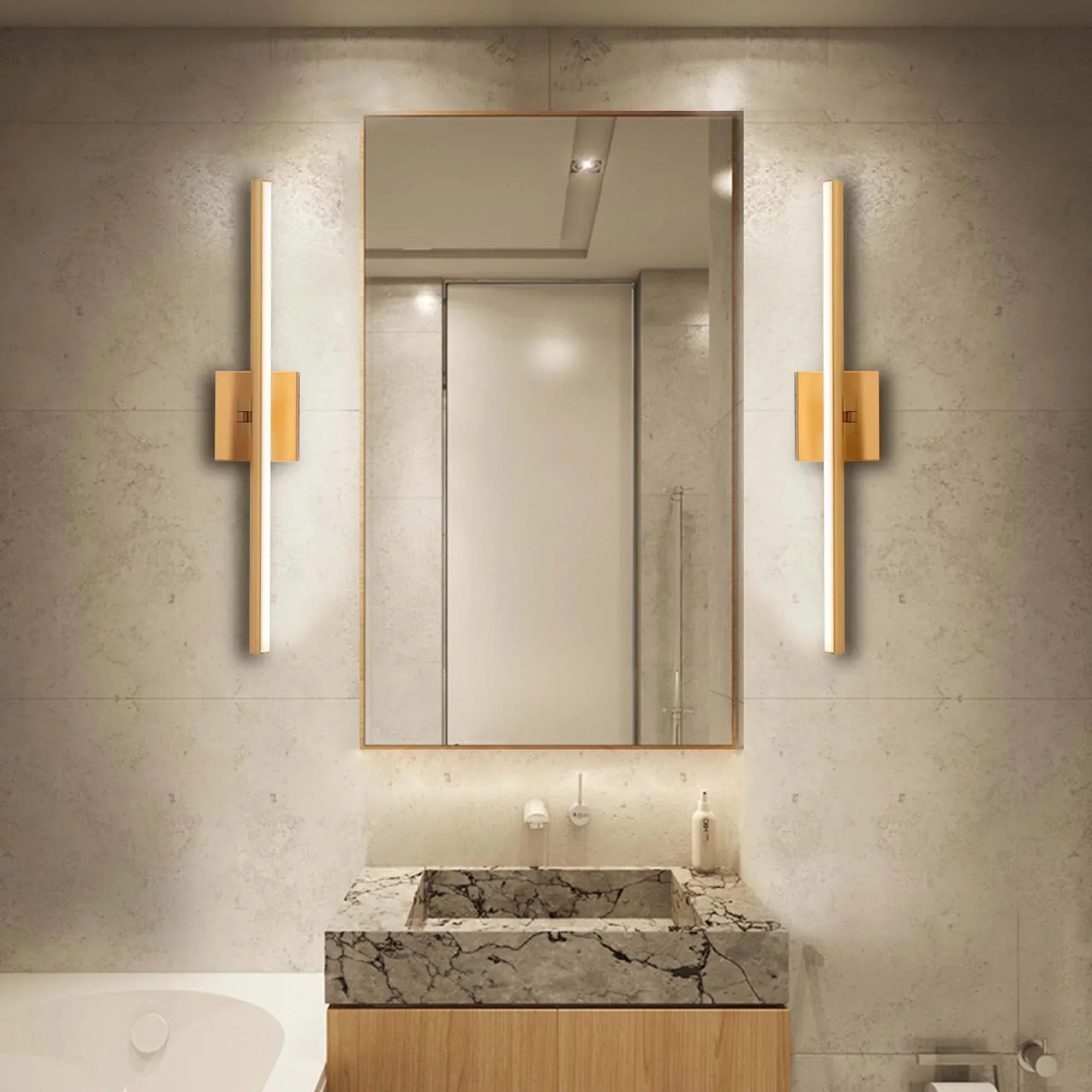 22.8" 5CCT Dimmable Black LED Bath Bar 180° Adjust