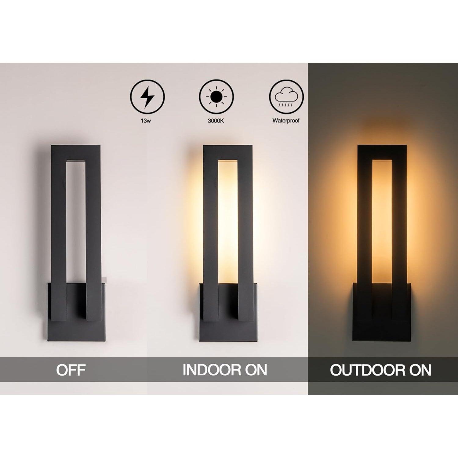 18" LED Outdoor Wall Lights Matte Black - FTL Outdoor Wall Lighting LED Light Bulbs