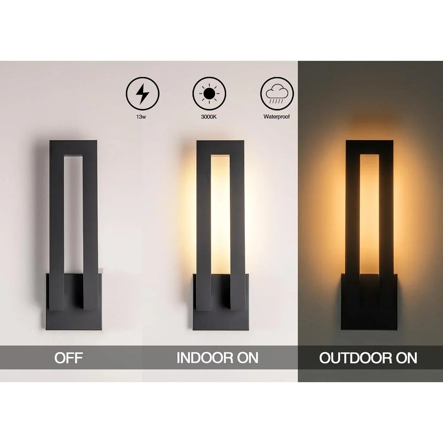 18" LED Outdoor Wall Lights Matte Black - FTL Outdoor Wall Lighting LED Light Bulbs