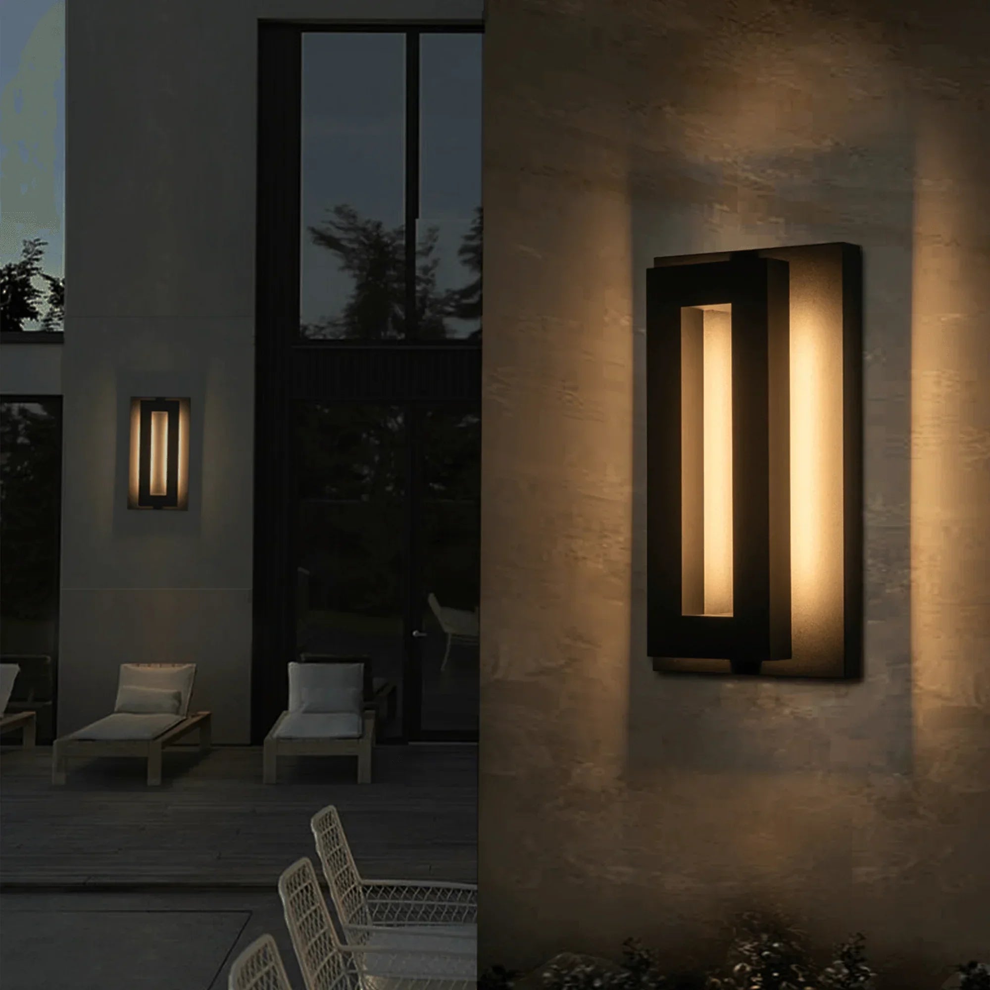 14" Black Metal Outdoor Wall Lights - FTL Outdoor Wall Lighting LED Light Bulbs