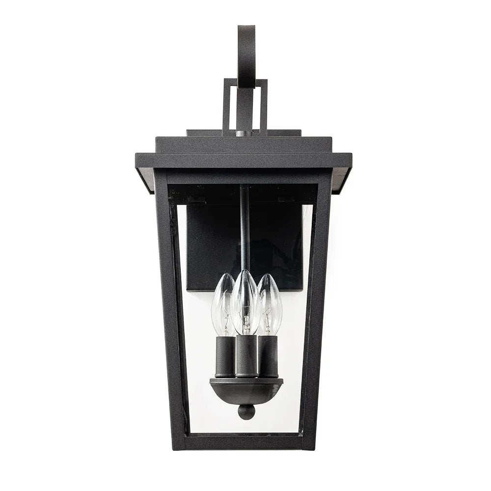Matte Black Outdoor Wall Lights with Clear Glass - FTL Outdoor Wall Lighting LED Light Bulbs