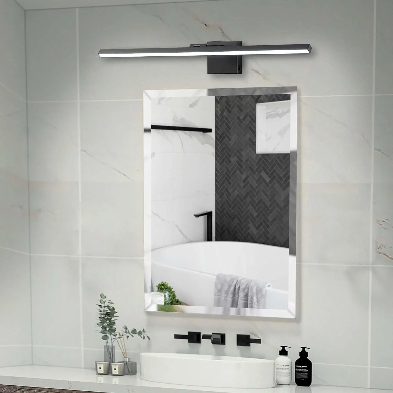 31.5" 5CCT Dimmable Black LED Bath Bar 180° Adjust