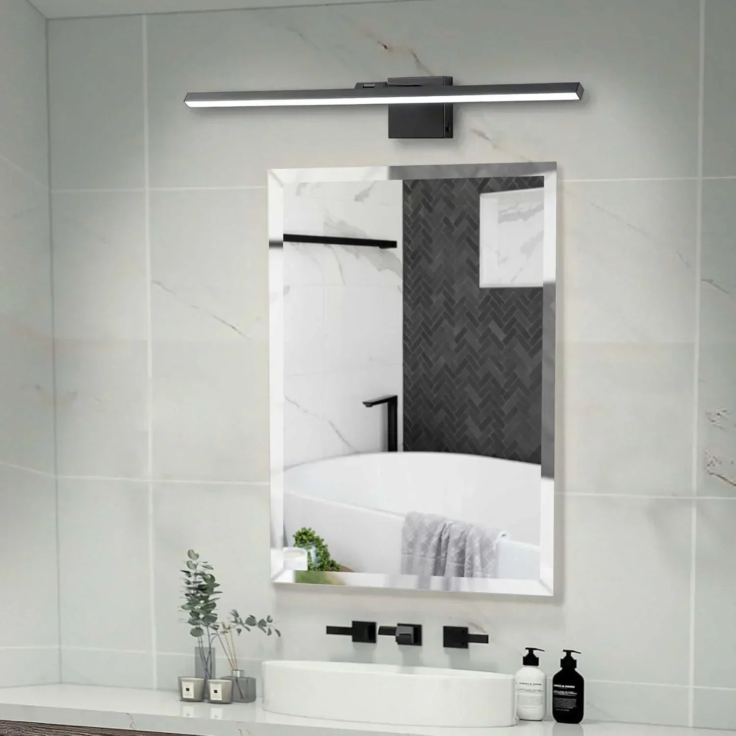 31.5" 5CCT Dimmable Black LED Bath Bar 180° Adjust