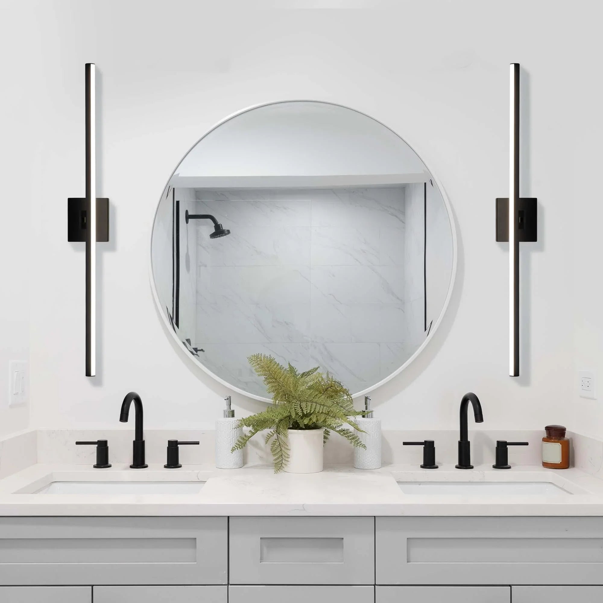 31.5" 5CCT Dimmable Black LED Bath Bar 180° Adjust