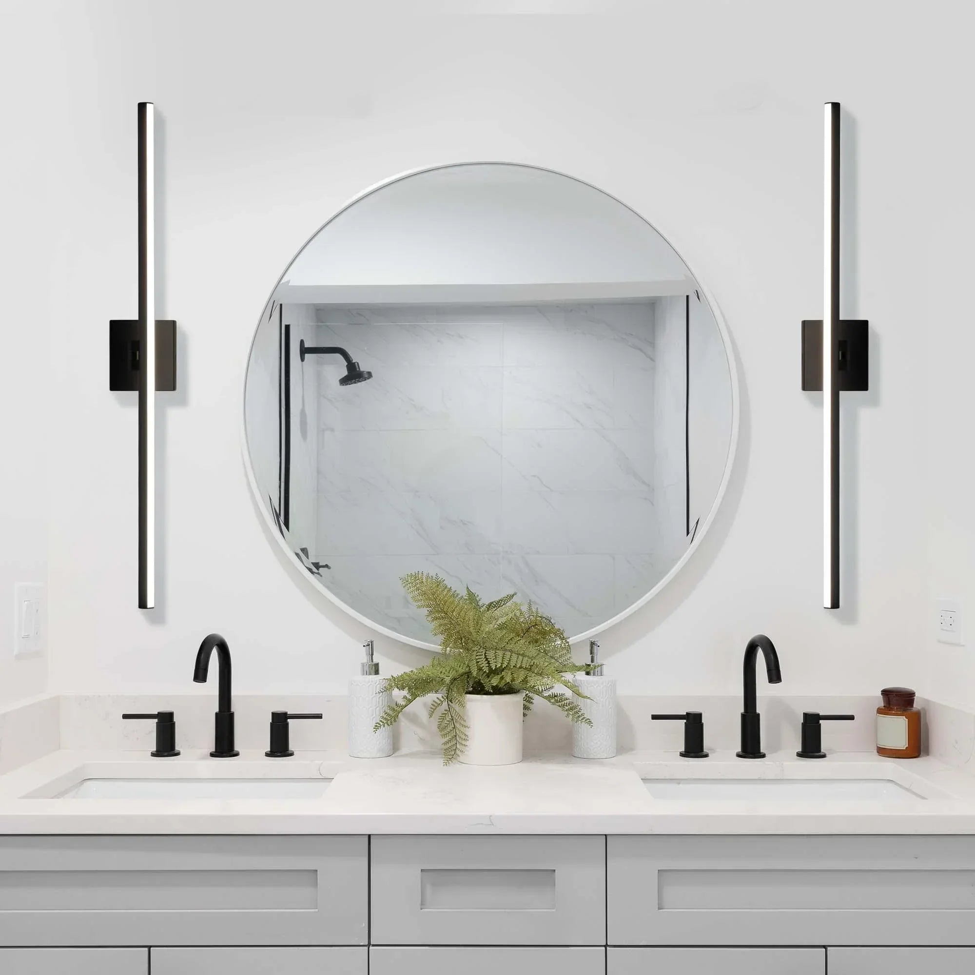 31.5" 5CCT Dimmable Black LED Bath Bar 180° Adjust