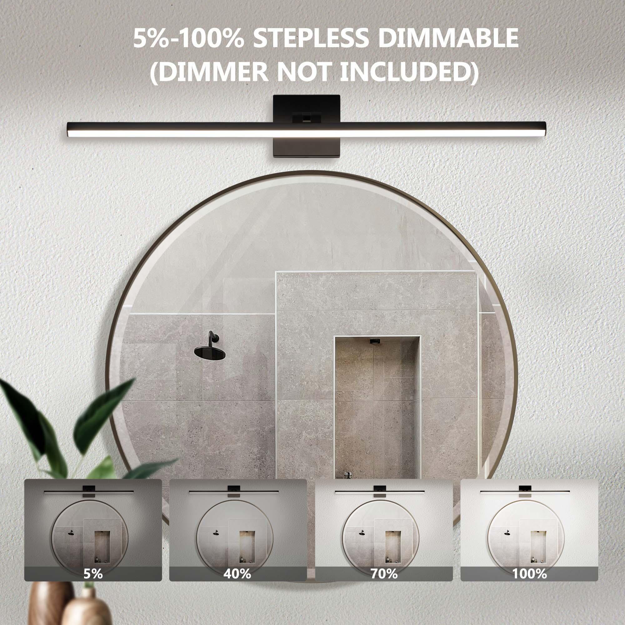 31.5" 5CCT Dimmable Black LED Bath Bar 180° Adjust