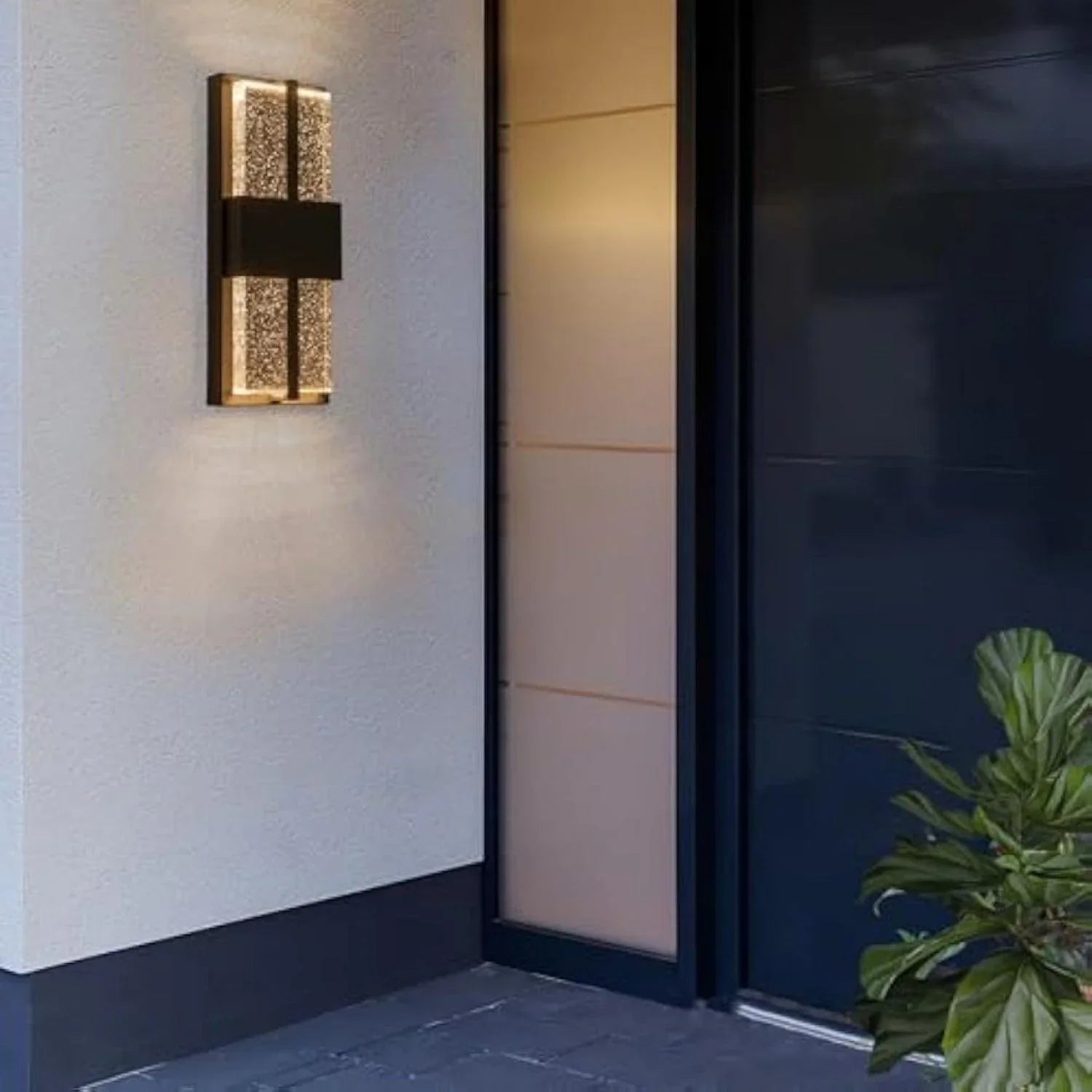 15" LED Outdoor Wall Lights Crystal Bubble Glass - FTL Outdoor Wall Lighting LED Light Bulbs