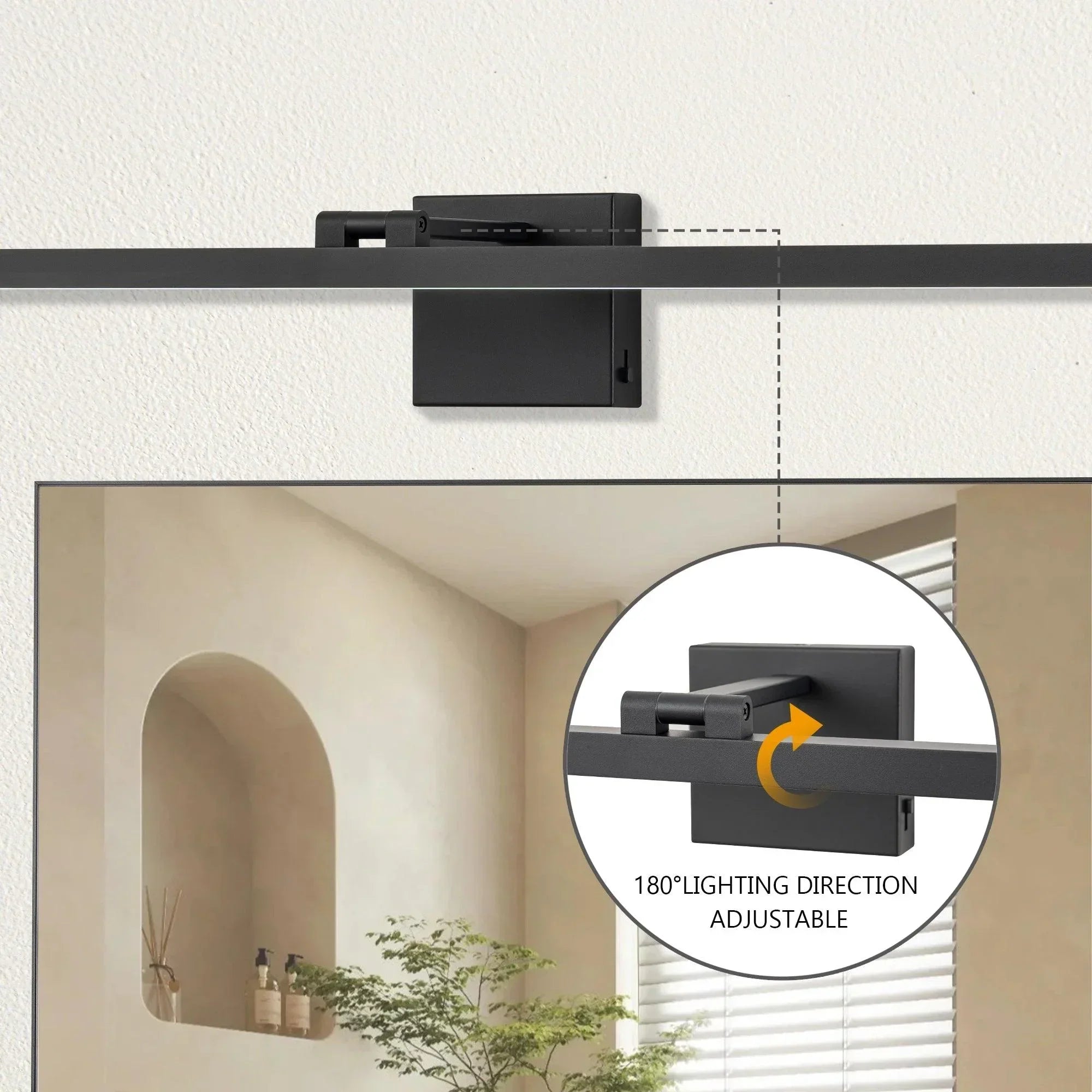 39.4" 5CCT Dimmable Black LED Bath Bar 180° Adjust