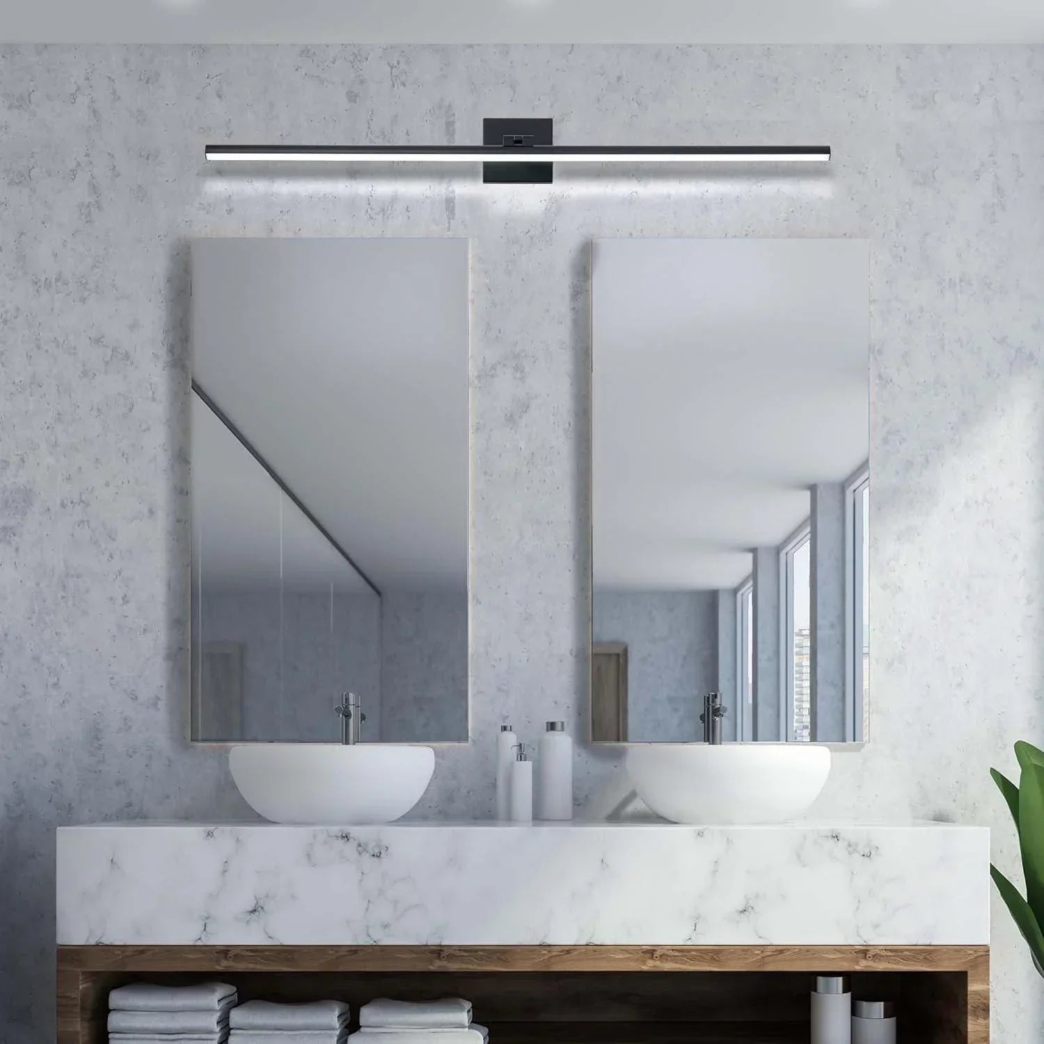 39.4" 5CCT Dimmable Black LED Bath Bar 180° Adjust