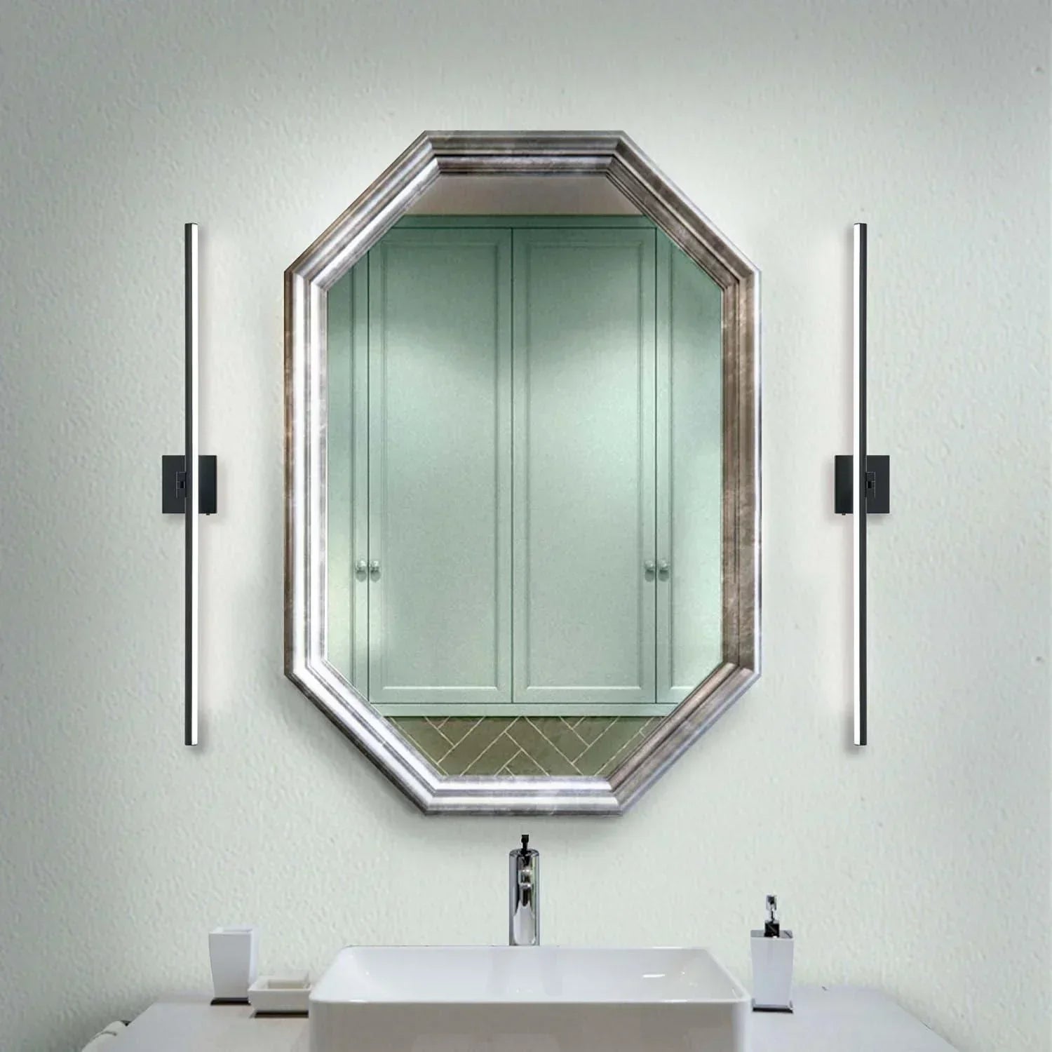 39.4" 5CCT Dimmable Black LED Bath Bar 180° Adjust