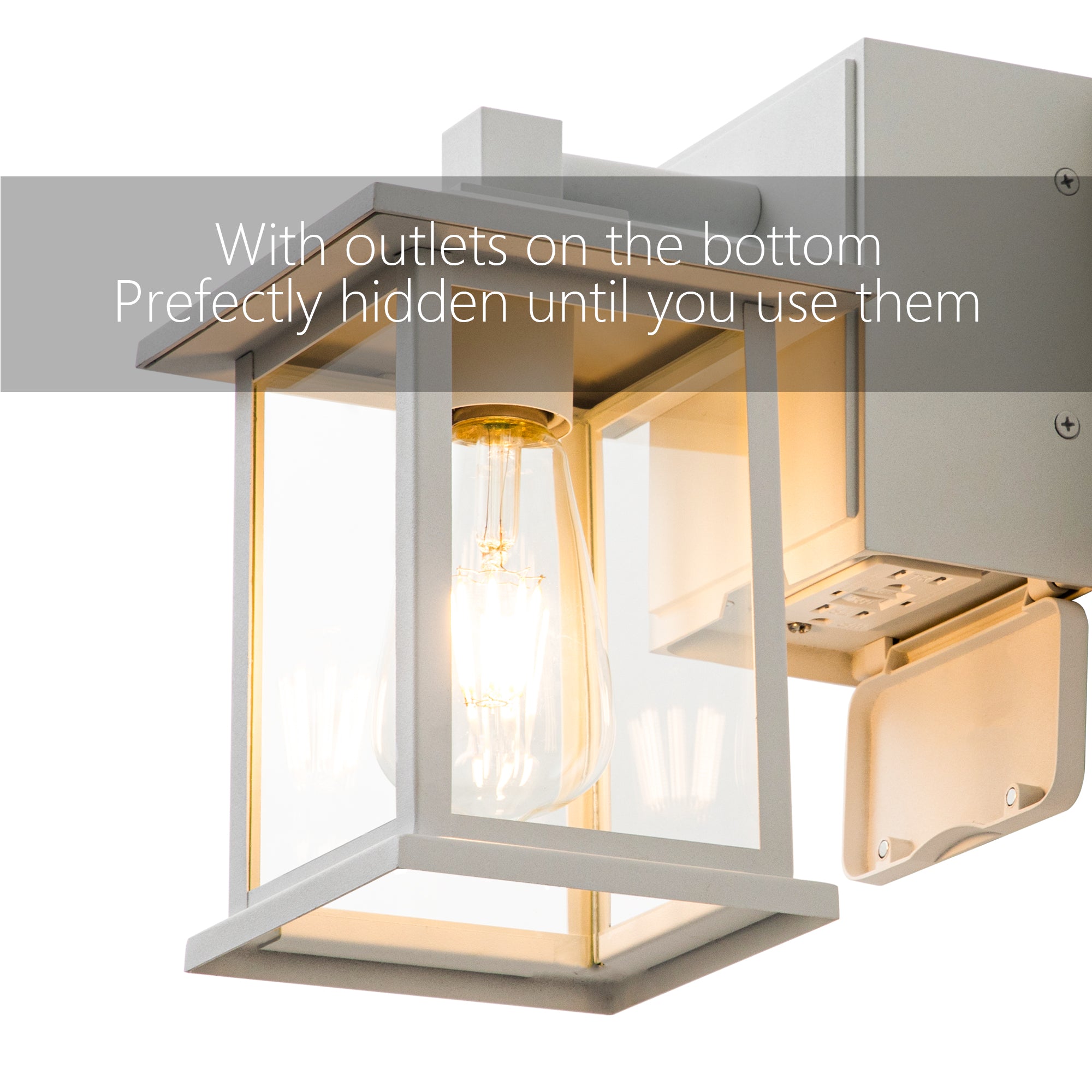 Dusk to Dawn Outdoor Wall Lights with GFCI Outlet - FTL Outdoor Wall Lighting LED Light Bulbs