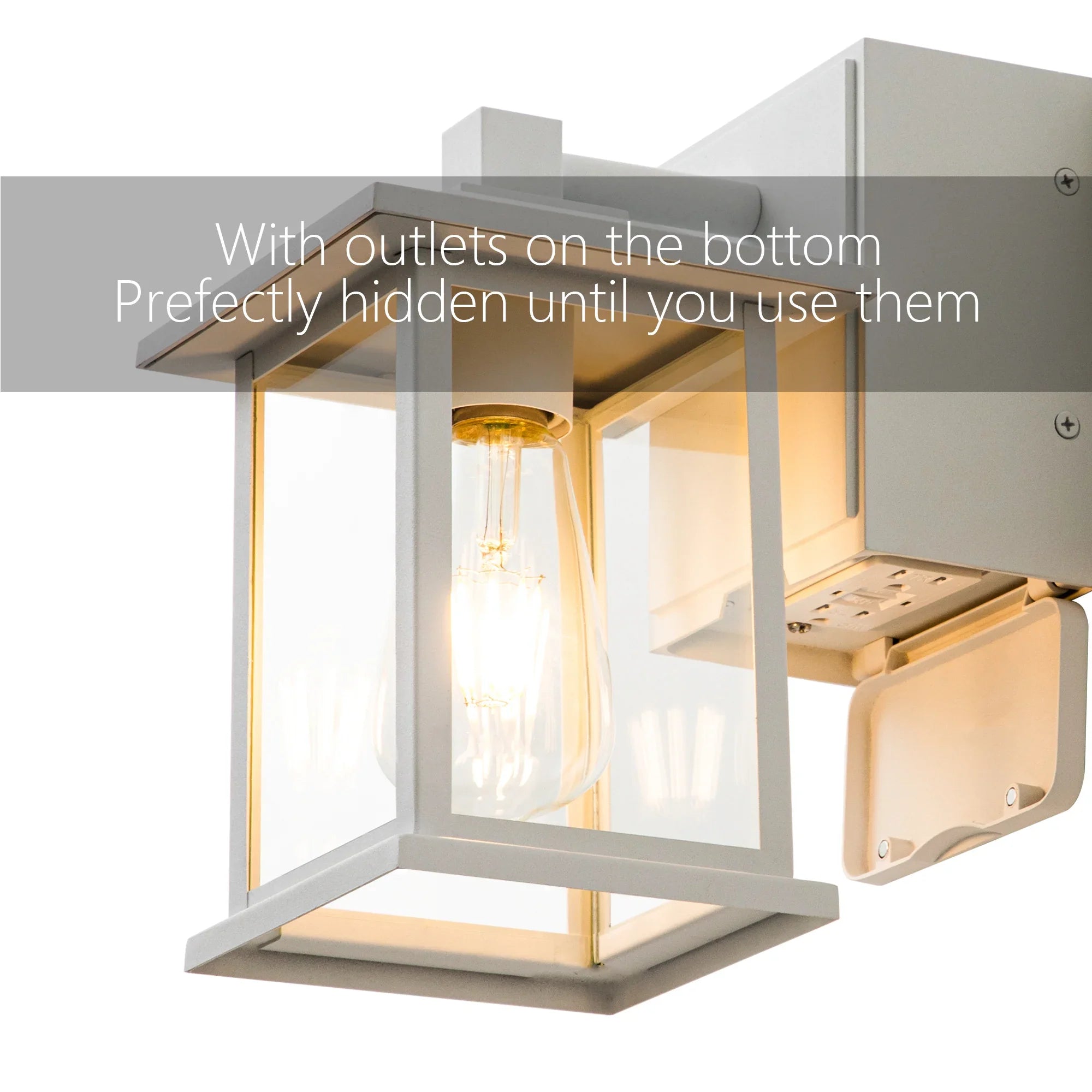 Dusk to Dawn Outdoor Wall Lights with GFCI Outlet - FTL Outdoor Wall Lighting LED Light Bulbs