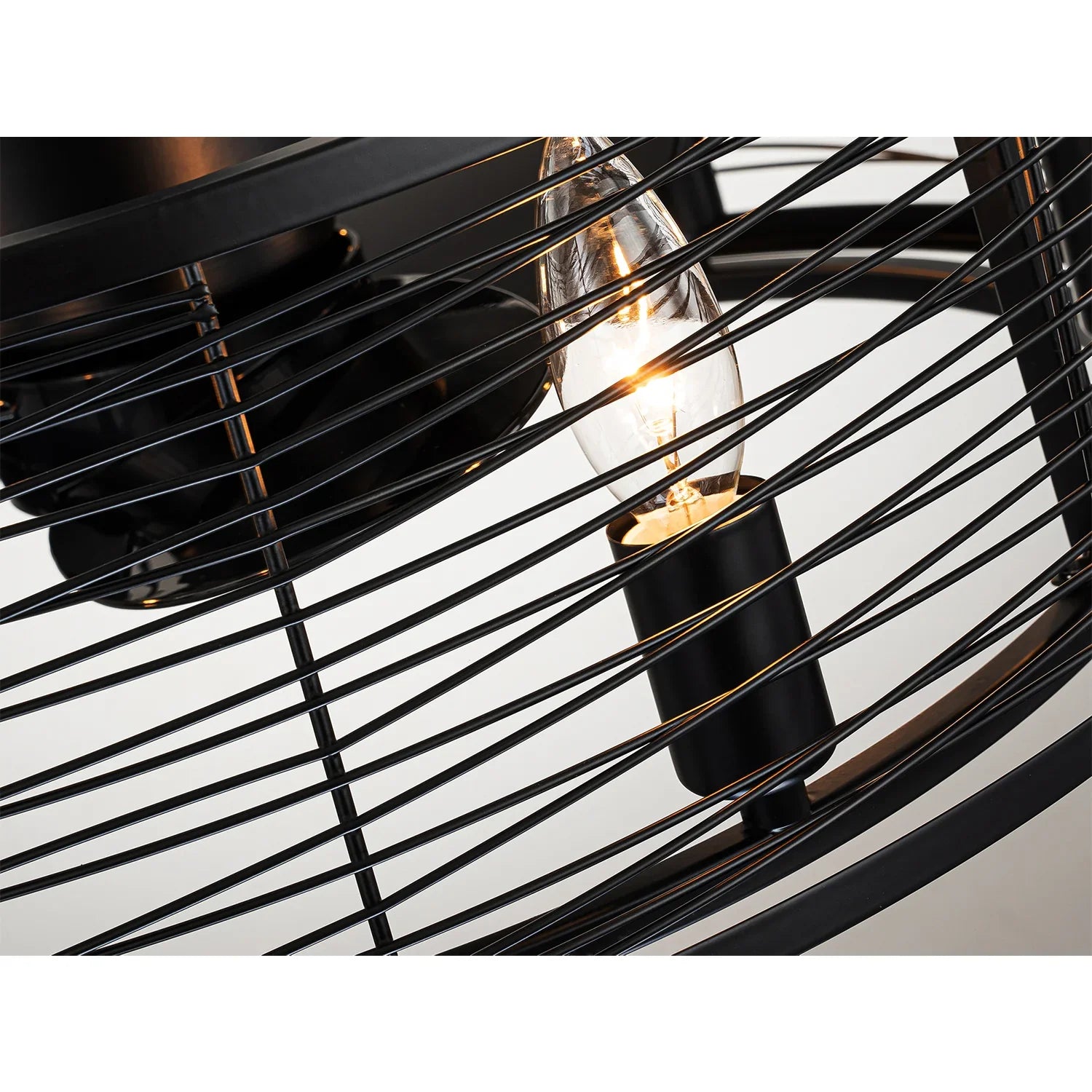 20” Stripped Caged Ceiling Fans with Light and Remote - FTL Outdoor Wall Lighting LED Light Bulbs