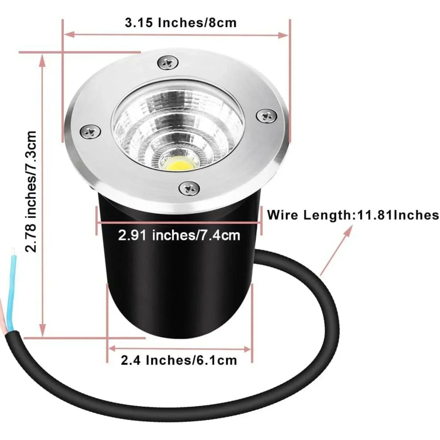 LED In-Ground Well Light 3000K Warm White - FTL Outdoor Wall Lighting LED Light Bulbs