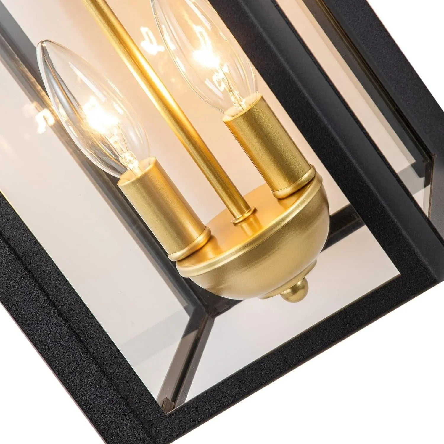 Black Outdoor Wall Lights with Gold Candelabra - FTL Outdoor Wall Lighting LED Light Bulbs