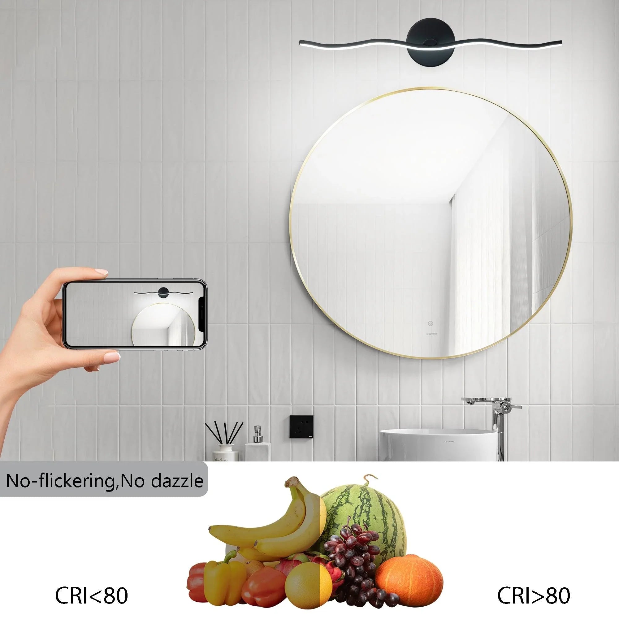 22" Black Camber LED Bath Bar Dimmable - FTL Outdoor Wall Lighting LED Light Bulbs