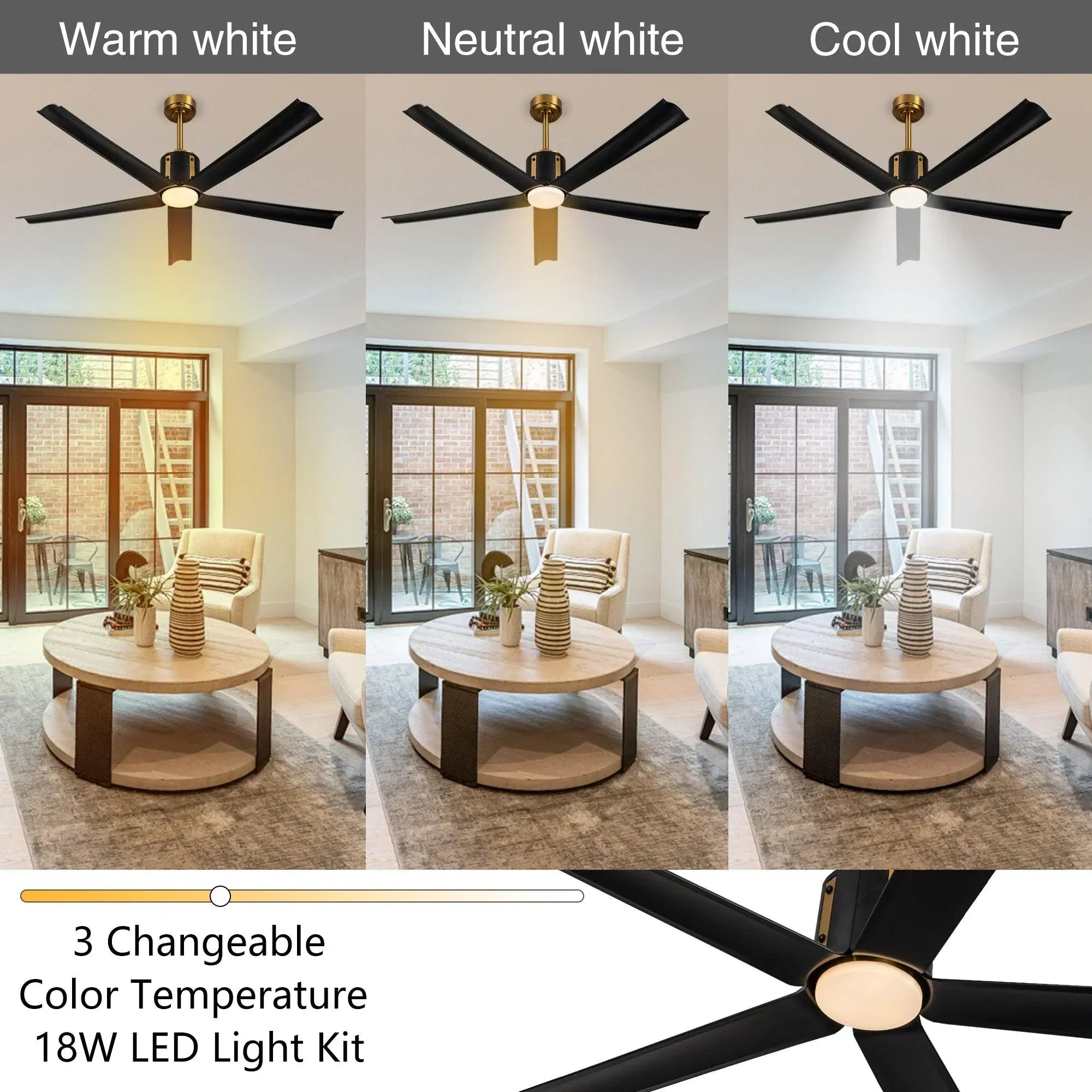 60" Ceiling Fan with LED Lights and Remote