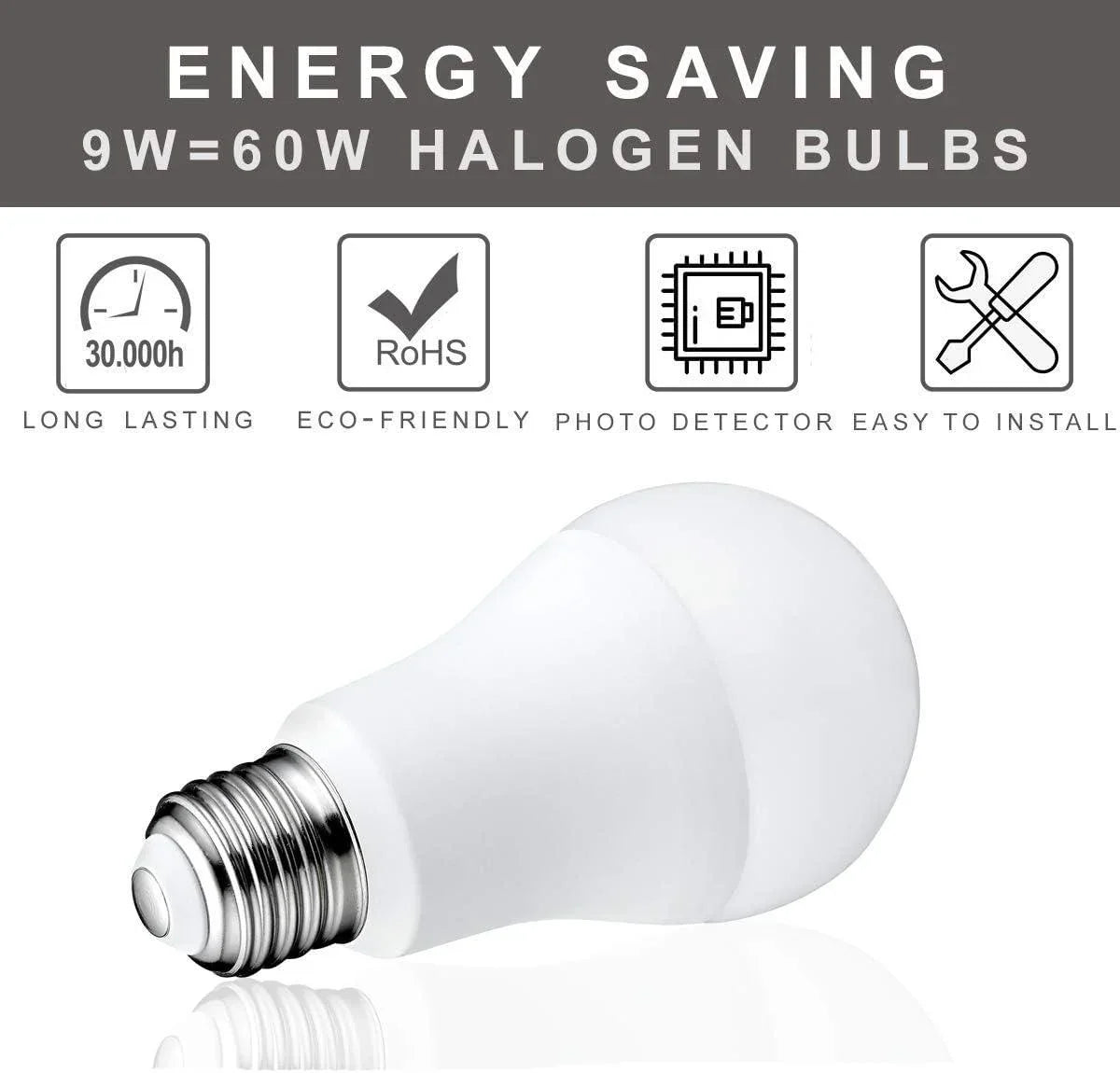 Dusk to Dawn A19 LED Bulb E26 - FTL Outdoor Wall Lighting LED Light Bulbs