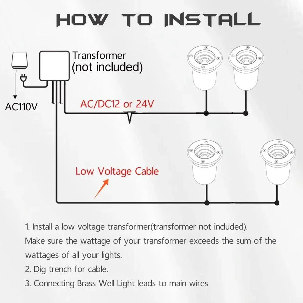 Brass In-Ground Well Light 3000K Warm White-LT2204C - FTL Outdoor Wall Lighting LED Light Bulbs