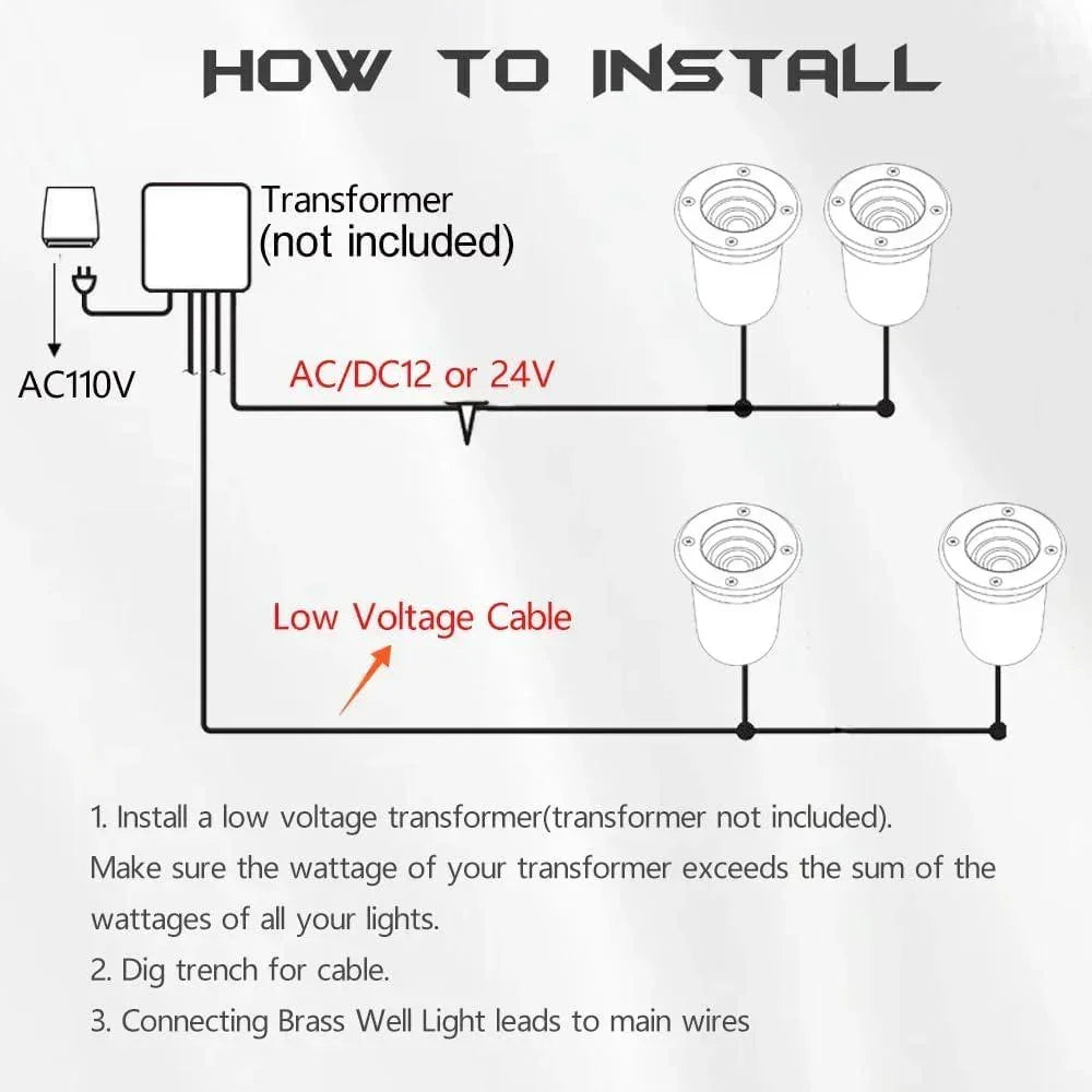 Brass In-Ground Well Light 3000K Warm White-LT2204C - FTL Outdoor Wall Lighting LED Light Bulbs