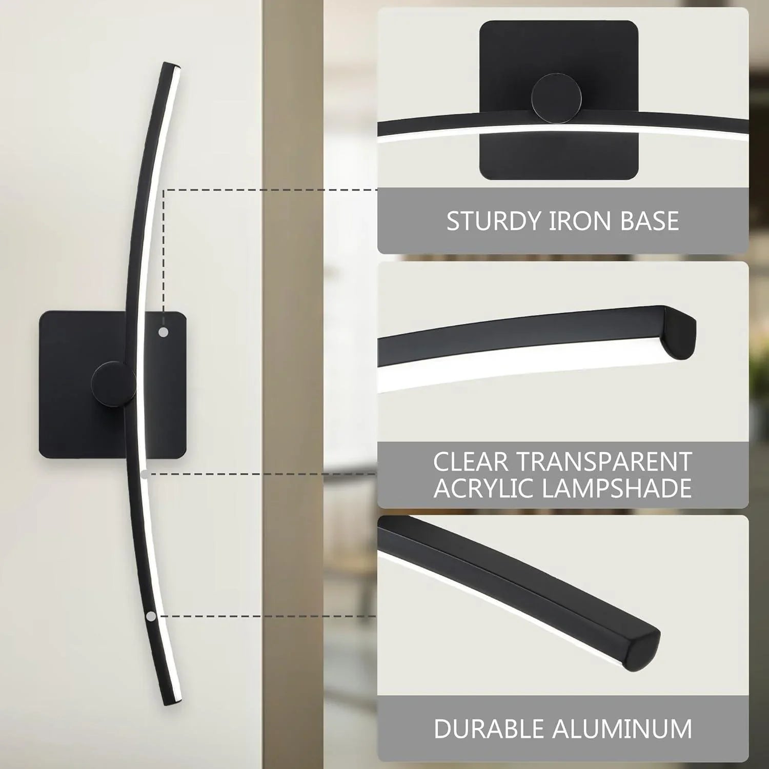 20" Black Camber LED Bath Bar Dimmable - FTL Outdoor Wall Lighting LED Light Bulbs