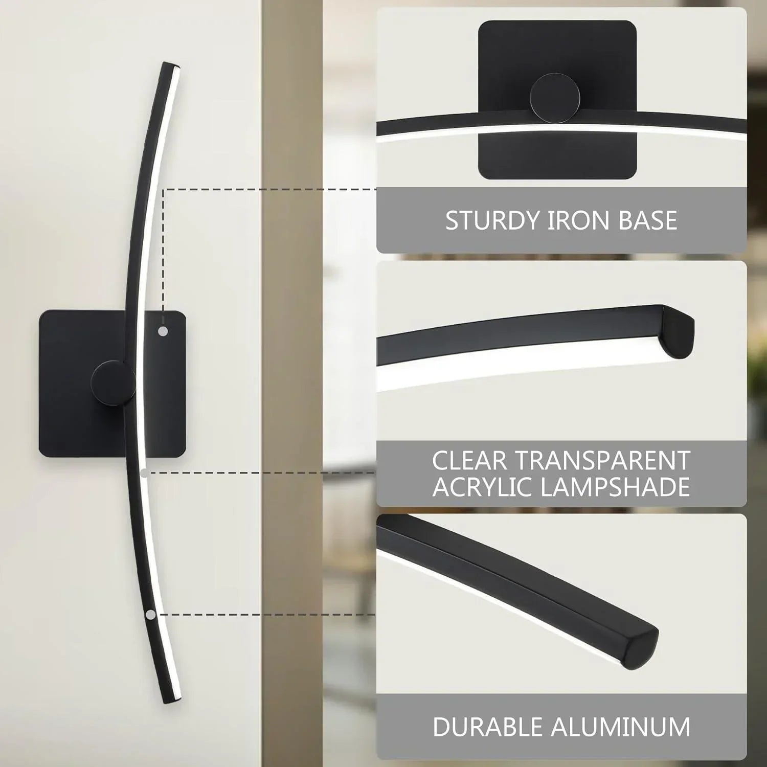 20" Black Camber LED Bath Bar Dimmable - FTL Outdoor Wall Lighting LED Light Bulbs