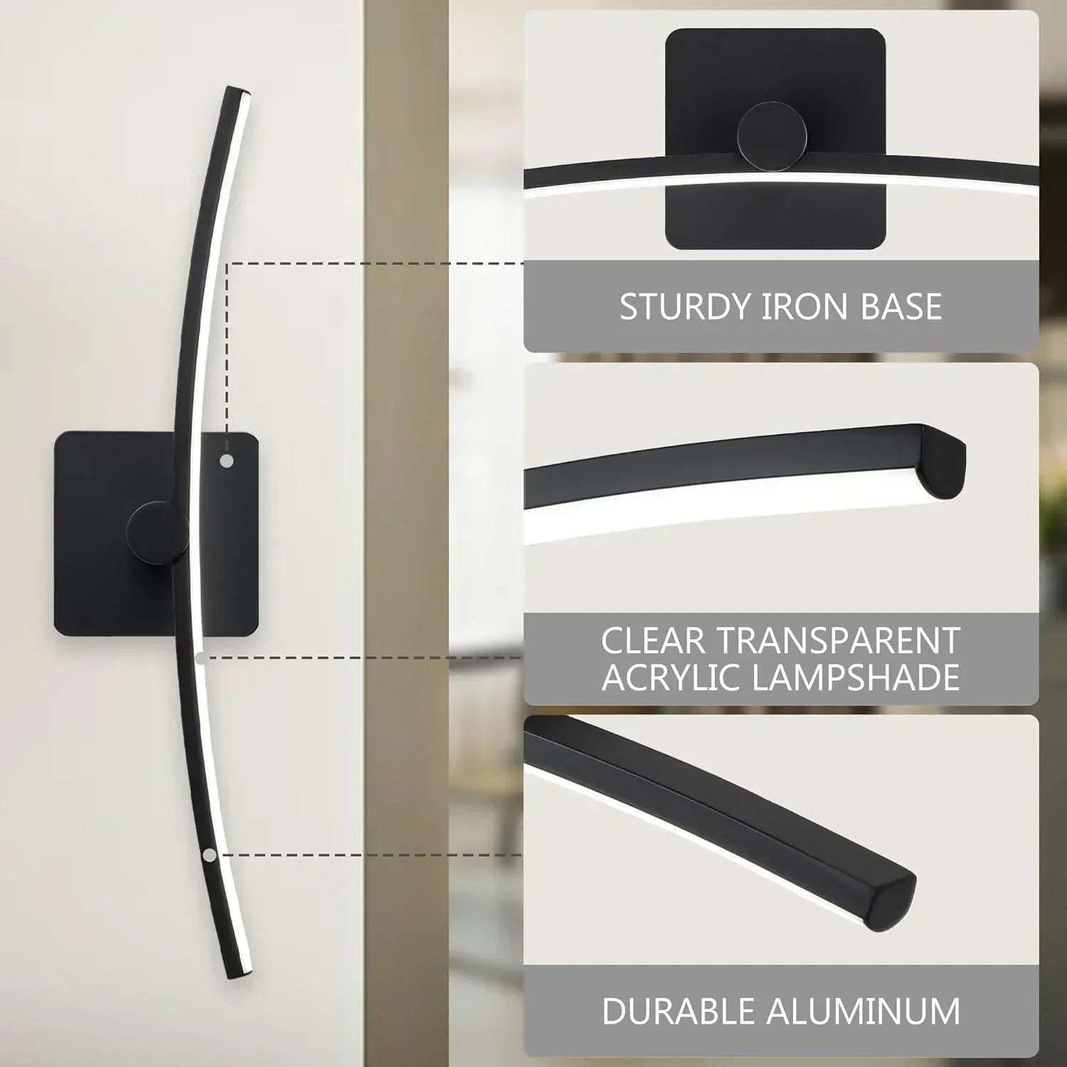 20" Black Camber LED Bath Bar Dimmable - FTL Outdoor Wall Lighting LED Light Bulbs