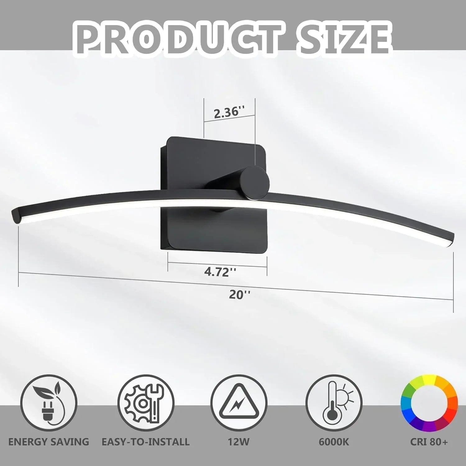 20" Black Camber LED Bath Bar Dimmable - FTL Outdoor Wall Lighting LED Light Bulbs